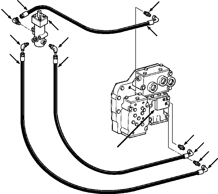 Crawler Bulldozers DRESSTA / TD-8H S/N P035501-P036254(TD8H) / DRIVE TRAIN PIPING INCHING VALVE LINES(07-022 : 07AMTD8H.002)