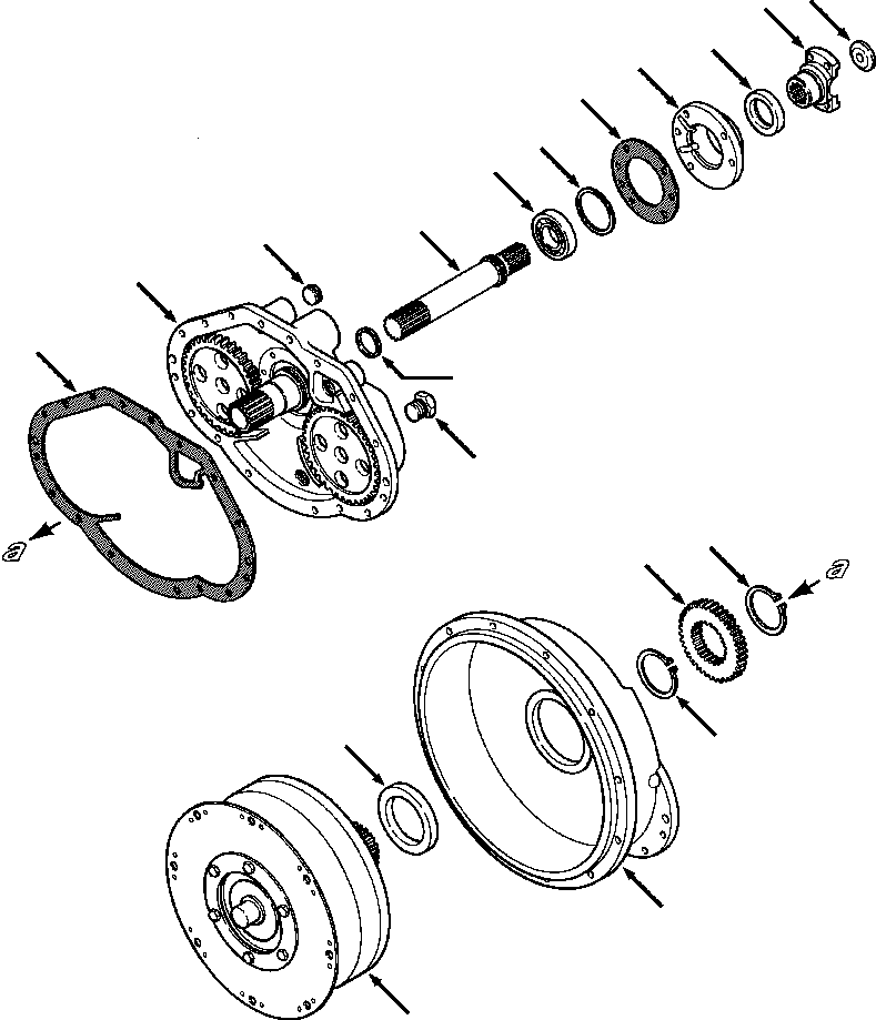 Crawler Bulldozers DRESSTA / TD-8H S/N P035501-P036254(TD8H) / TORQUE CONVERTER - TWO PIECE HOUSING COMPLETE ASSEMBLY(07-030 : 07AZTD8H.001)