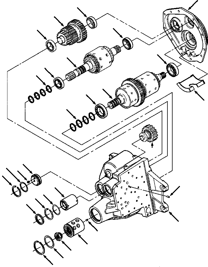 Crawler Bulldozers DRESSTA / TD-8H S/N P035501-P036254(TD8H) / TRANSMISSION HOUSING AND INTERNAL PARTS(07-076 : 07DZTD9H.001)
