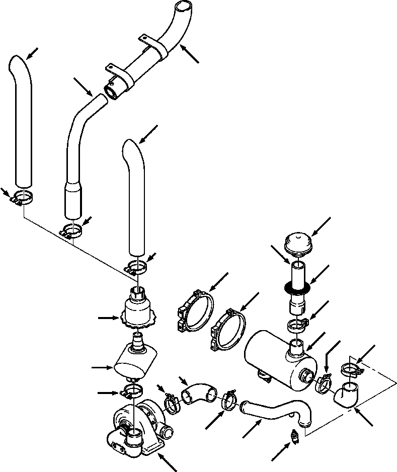 Crawler Bulldozers DRESSTA / TD-8H S/N P035501-P036254(TD8H) / AIR INTAKE AND EXHAUST SYSTEM(12-010 : 12ARTD9H.001)