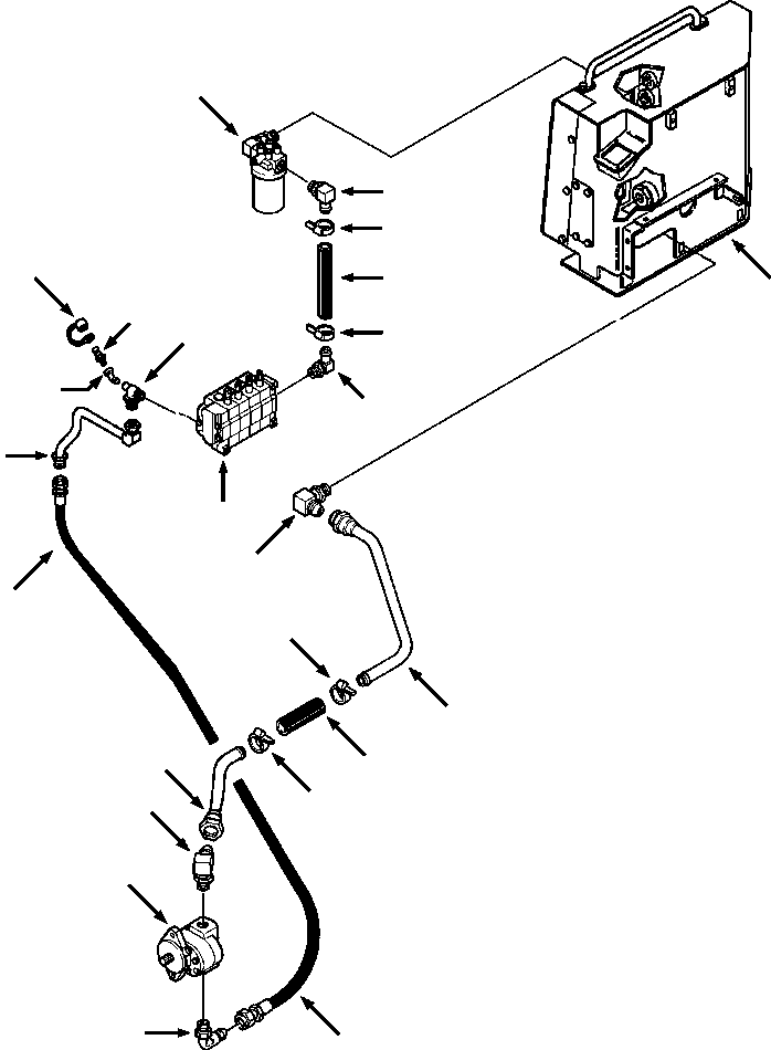 Crawler Bulldozers DRESSTA / TD-9H S/N P045501-P046274(TD9H) / HYDRAULIC PIPING - 45998 AND UP RESERVOIR TO PUMP TO CONTROL VALVE(10-006 : 10AD789H.001)