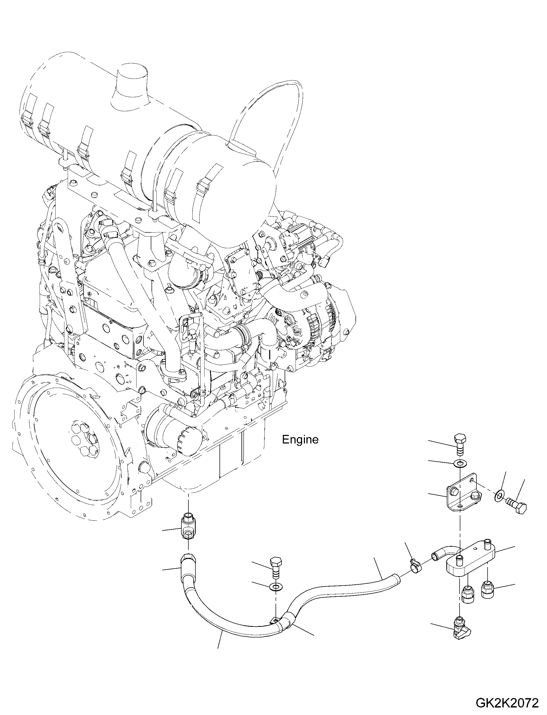 Wheel Loaders Komatsu / WA80M-7 S/N H62051 - UP(WA00001H) / Engine Related Parts, Drain Piping(B001002 : A4000-001002)