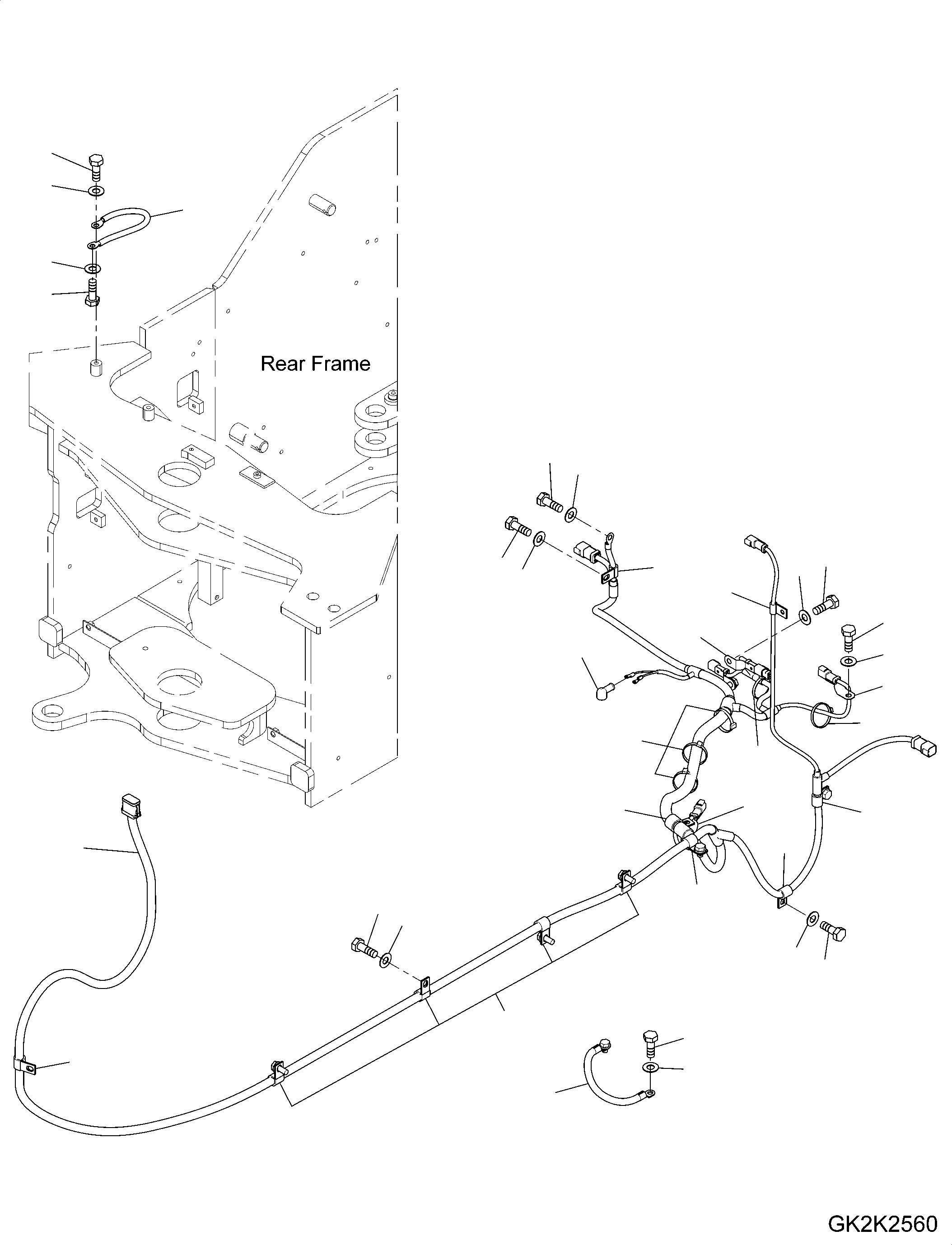 Wheel Loaders Komatsu / WA80M-7 S/N H62051 - UP(WA00001H) / Wiring Harness, Rear Frame(E005001 : E4202-001001)