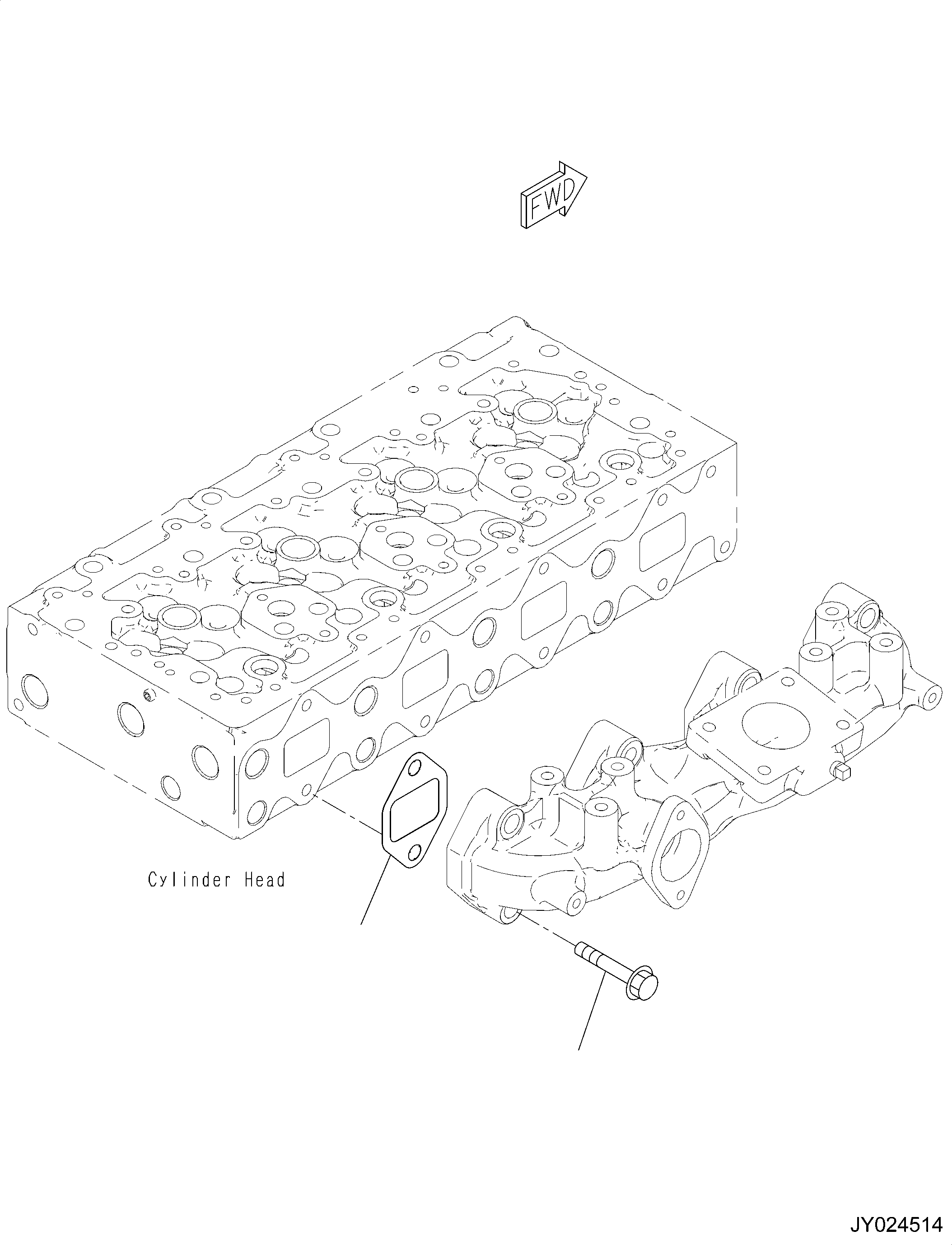 Komatsu parts book diagram for SAA4D95LE-6CH S/N 705134-UP (For WA80M-7): EXHAUST MANIFOLD MOUNTING
