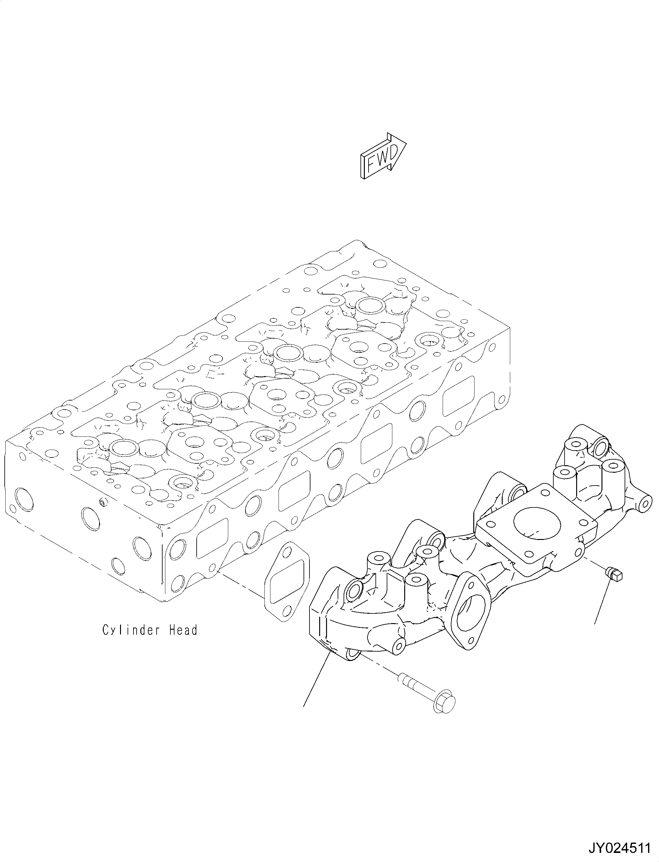 Komatsu parts book diagram for SAA4D95LE-6CH S/N 705134-UP (For WA80M-7): EXHAUST MANIFOLD