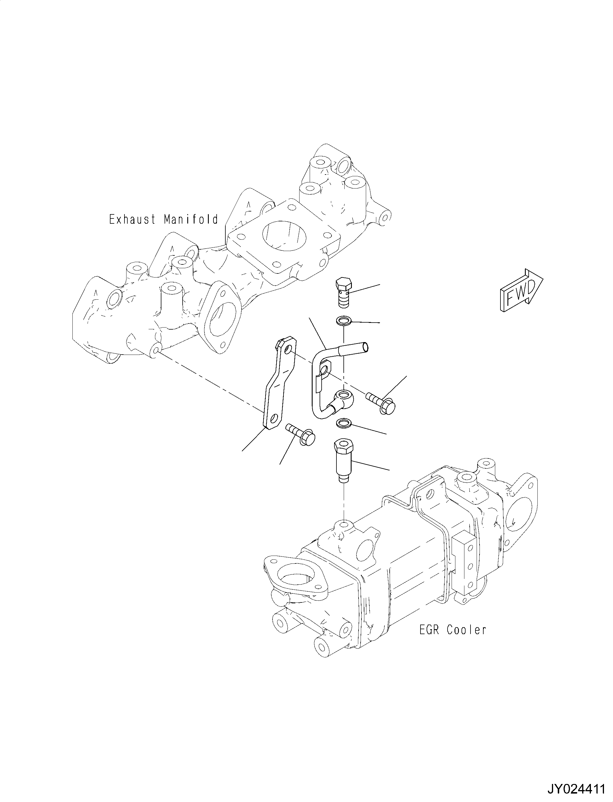 Komatsu parts book diagram for SAA4D95LE-6CH S/N 705134-UP (For WA80M-7): KOMATSU CLOSED CRANKCASE VENTILATION (KCCV) PIPING