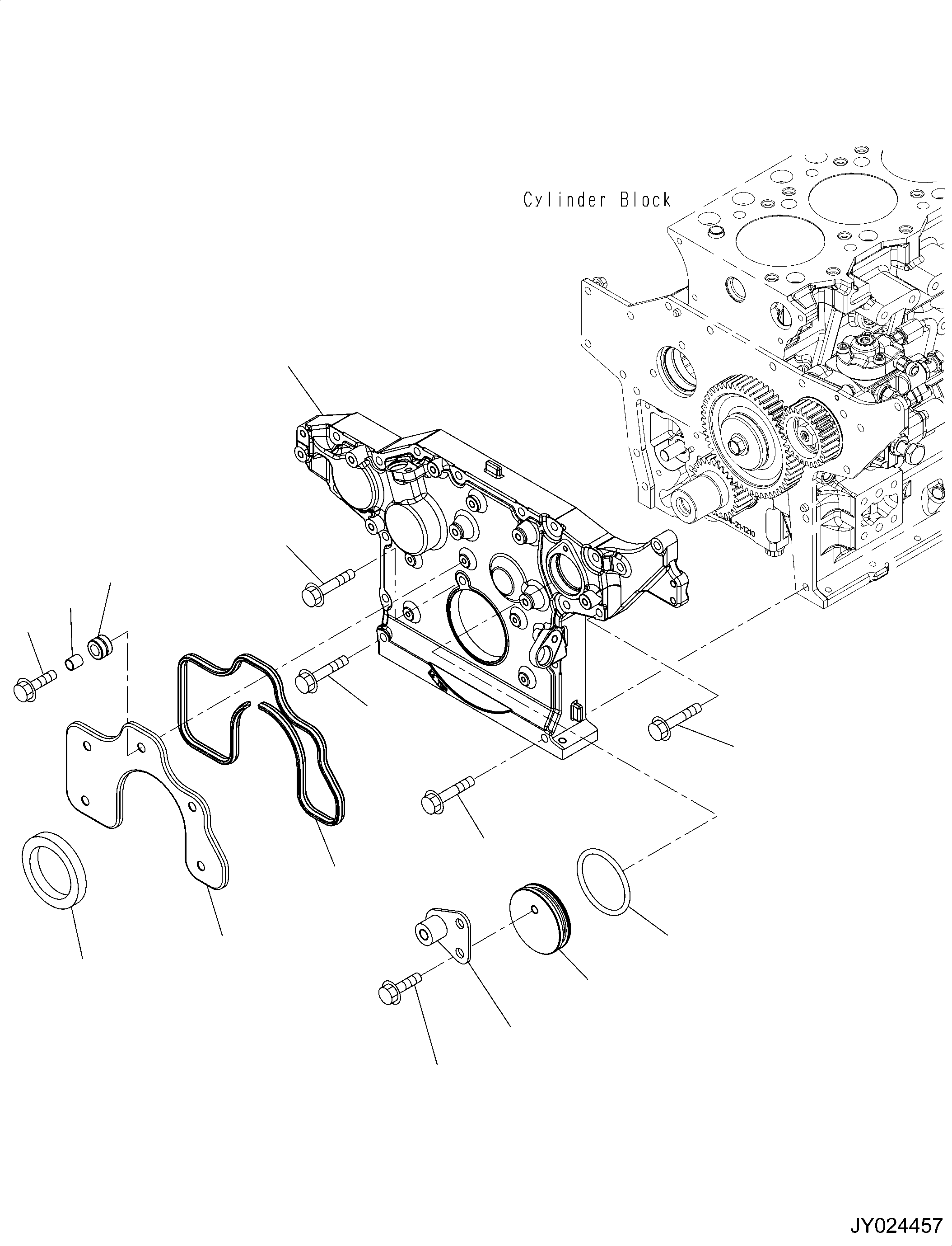Komatsu parts book diagram for SAA4D95LE-6CH S/N 705134-UP (For WA80M-7): FRONT GEAR COVER