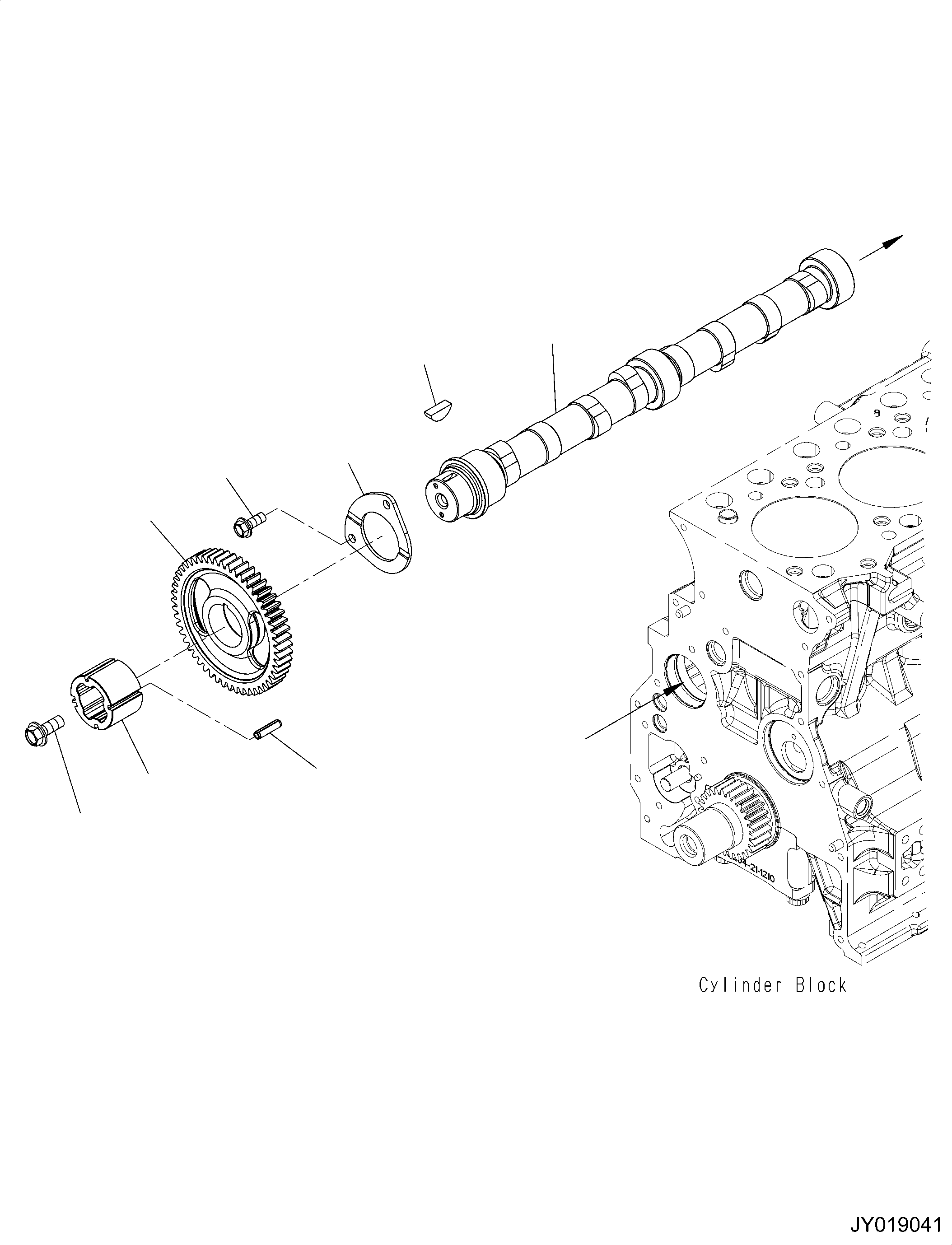 Komatsu parts book diagram for SAA4D95LE-6CH S/N 705134-UP (For WA80M-7): CAMSHAFT