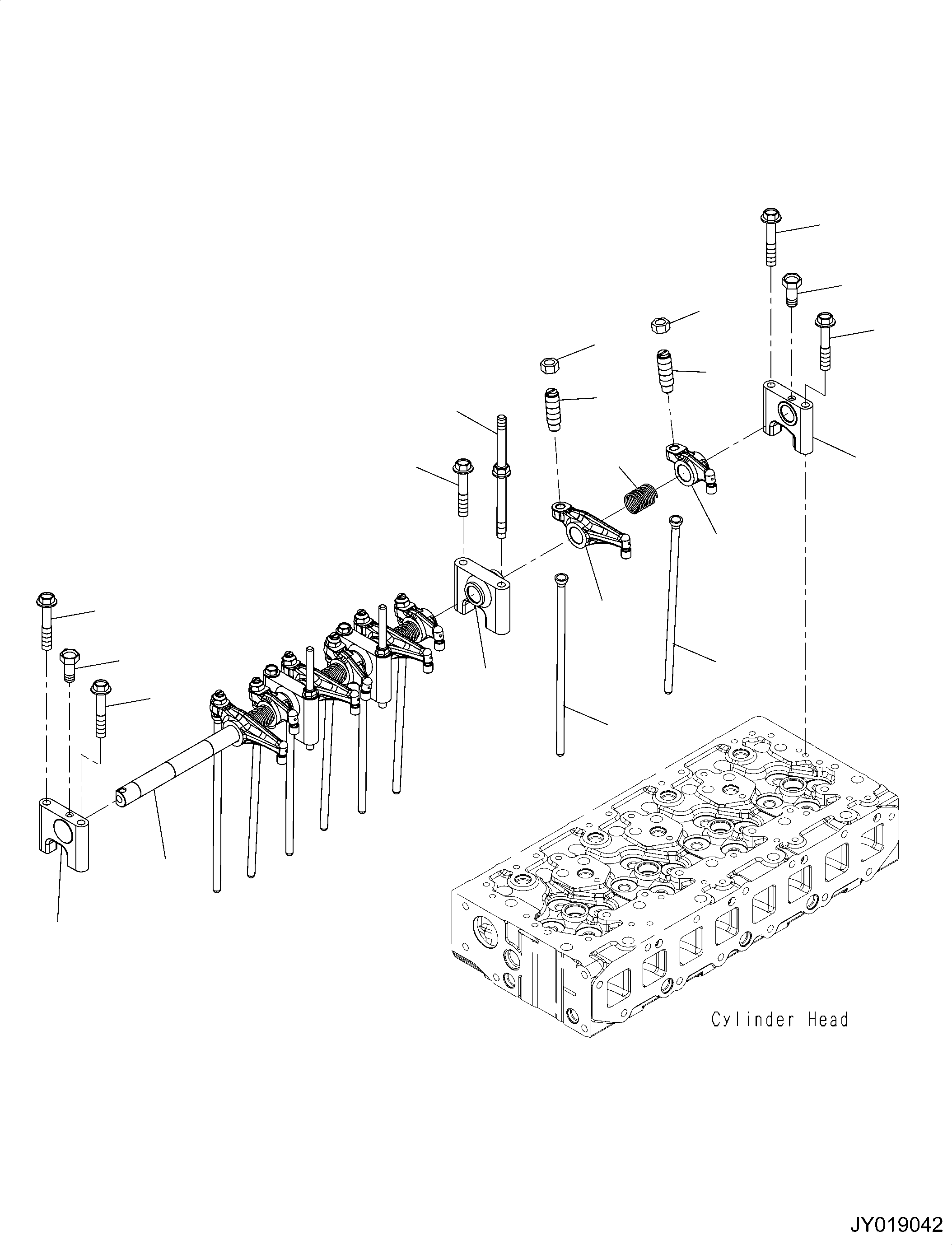 Komatsu parts book diagram for SAA4D95LE-6CH S/N 705134-UP (For WA80M-7): ROCKER ARM