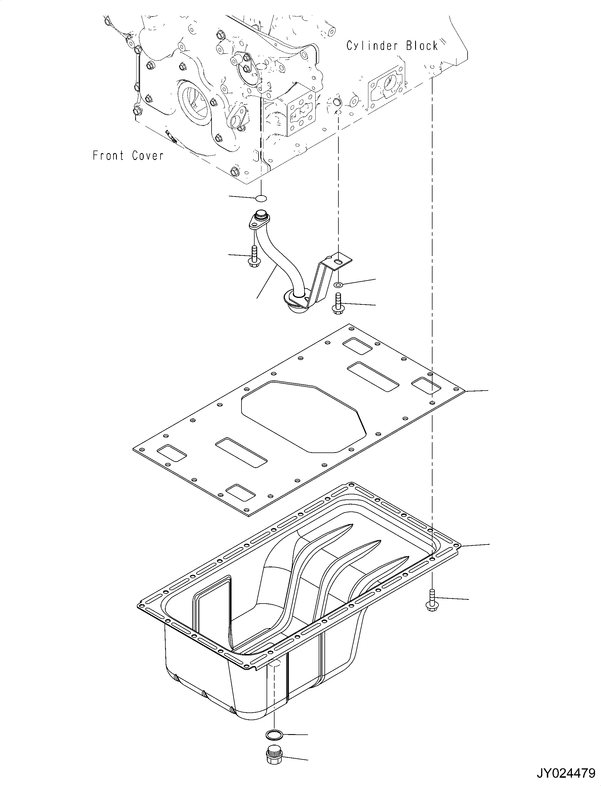 Komatsu parts book diagram for SAA4D95LE-6CH S/N 705134-UP (For WA80M-7): ENGINE OIL PAN