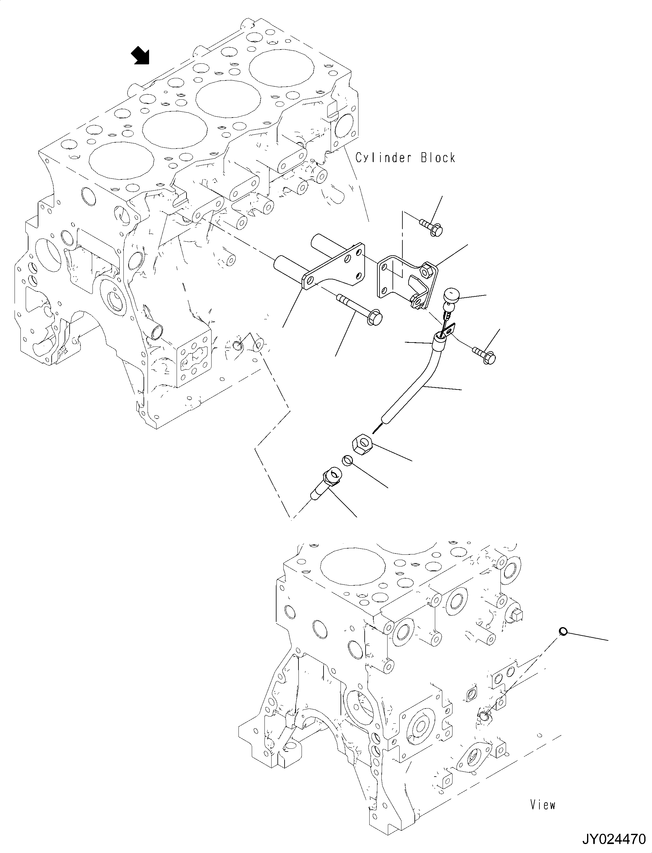 Komatsu parts book diagram for SAA4D95LE-6CH S/N 705134-UP (For WA80M-7): ENGINE OIL LEVEL GAUGE