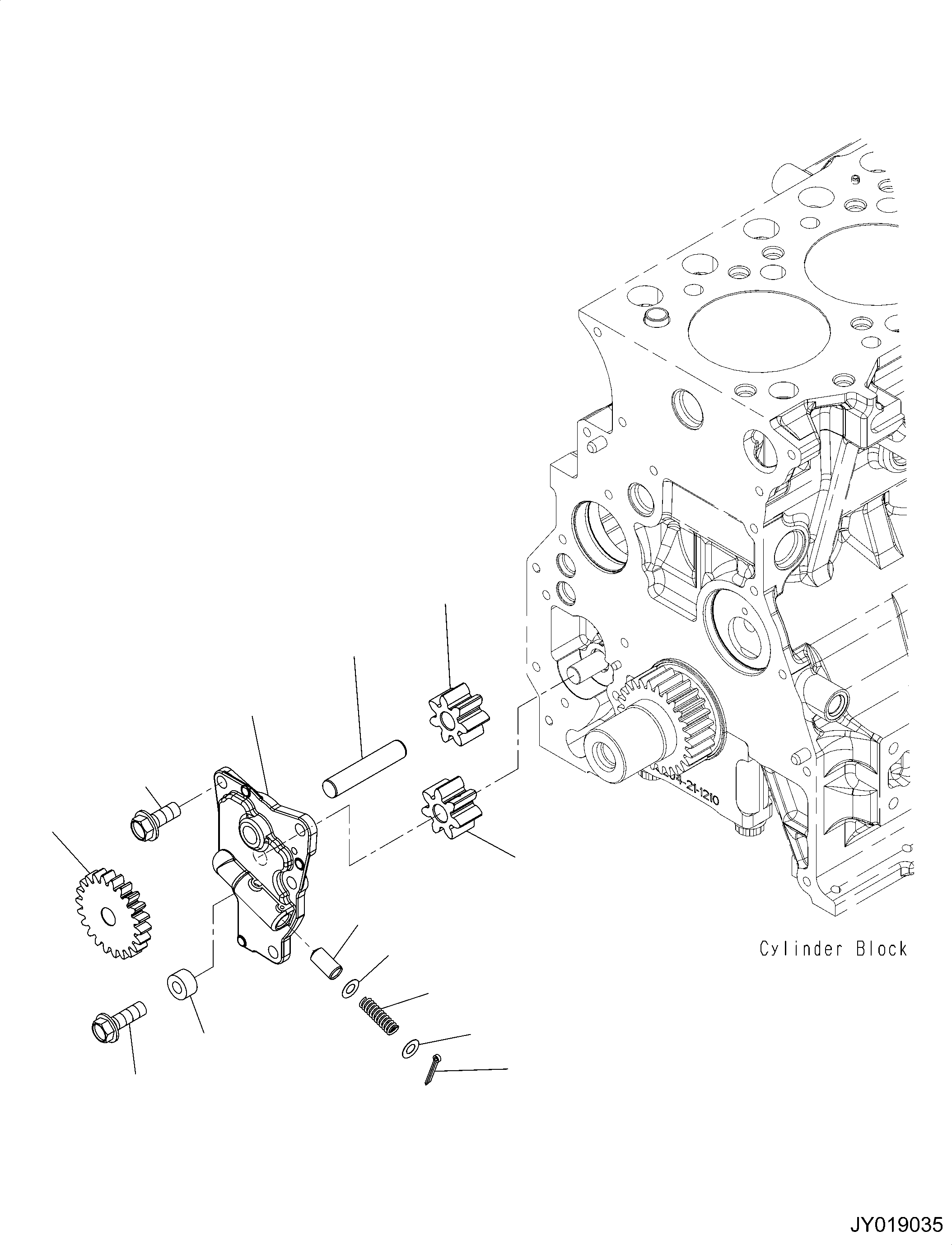 Komatsu parts book diagram for SAA4D95LE-6CH S/N 705134-UP (For WA80M-7): ENGINE OIL PUMP