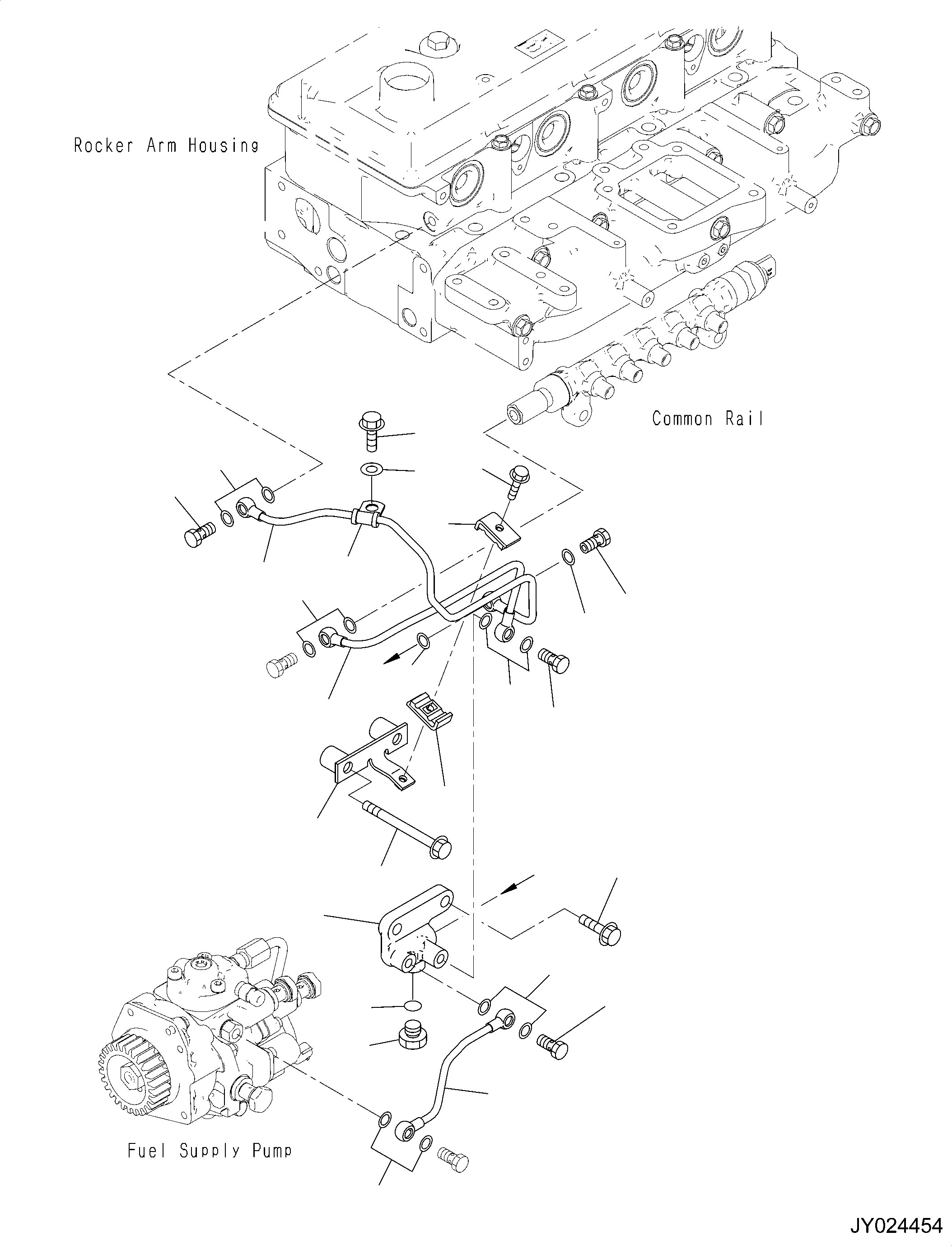 Komatsu parts book diagram for SAA4D95LE-6CH S/N 705134-UP (For WA80M-7): FUEL PIPING