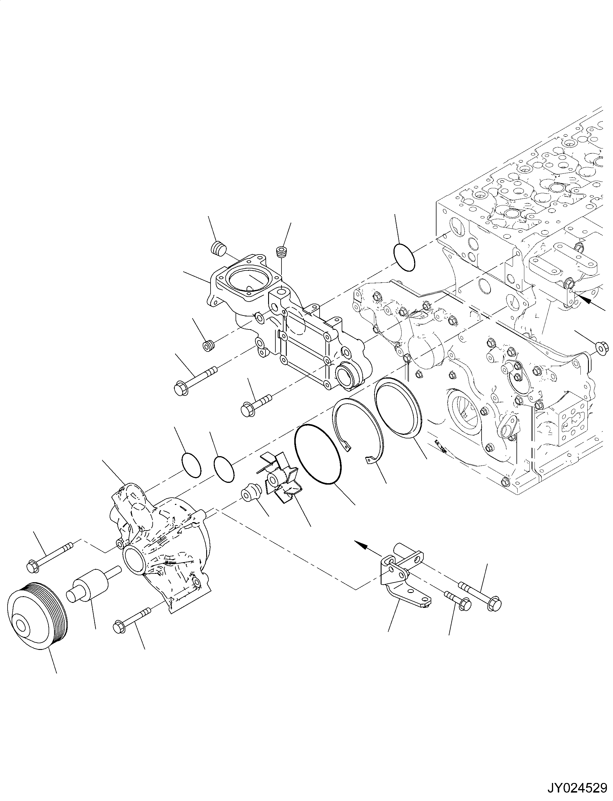 Komatsu parts book diagram for SAA4D95LE-6CH S/N 705134-UP (For WA80M-7): WATER PUMP