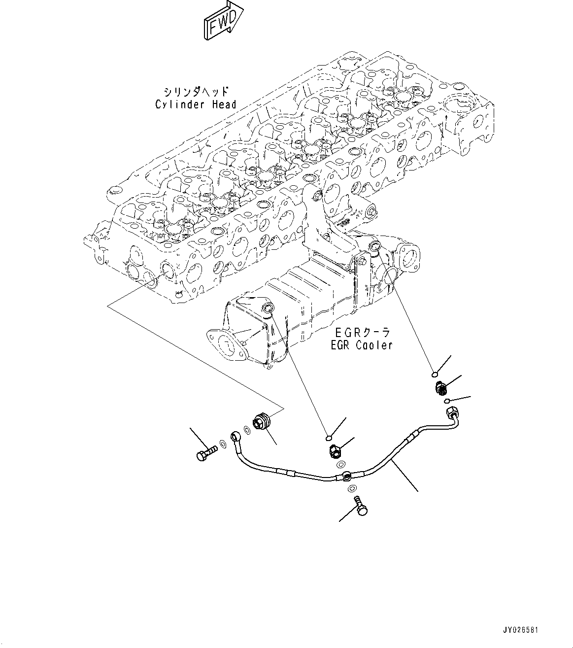 Engines Komatsu / SAA6D107E-3E S/N 26634517-UP (For WA380-8)(WA00008H) / Engine Coolant Vent(C005001 : ARP00-001001)