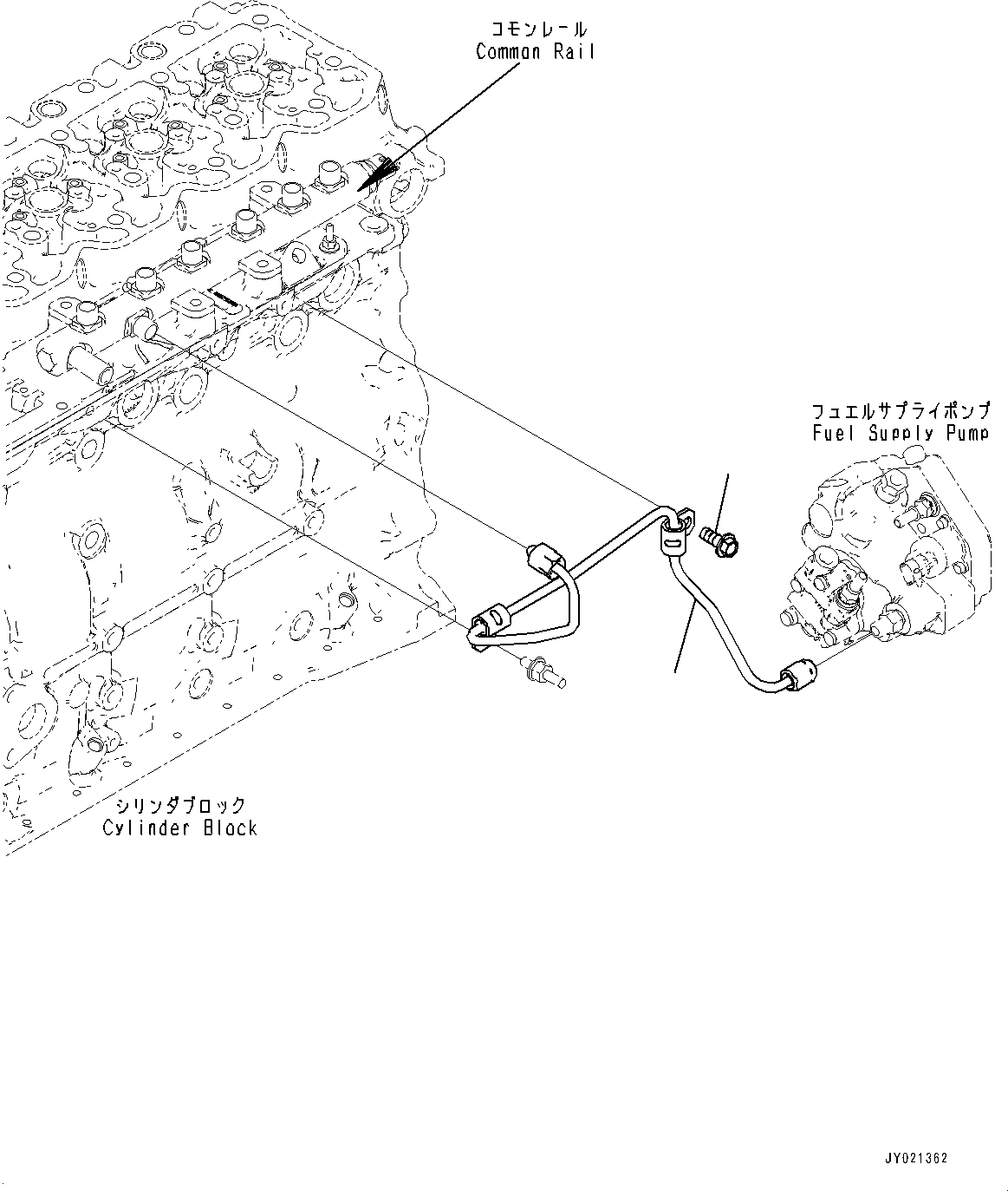 Engines Komatsu / SAA6D107E-3E S/N 26634517-UP (For WA380-8)(WA00008H) / Fuel Piping(D004001 : AFT00-001001)