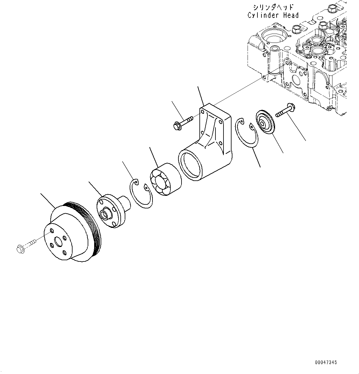 Engines Komatsu / SAA6D107E-3E S/N 26634517-UP (For WA380-8)(WA00008H) / Cooling Fan Drive(E001001 : AFA10-001001)