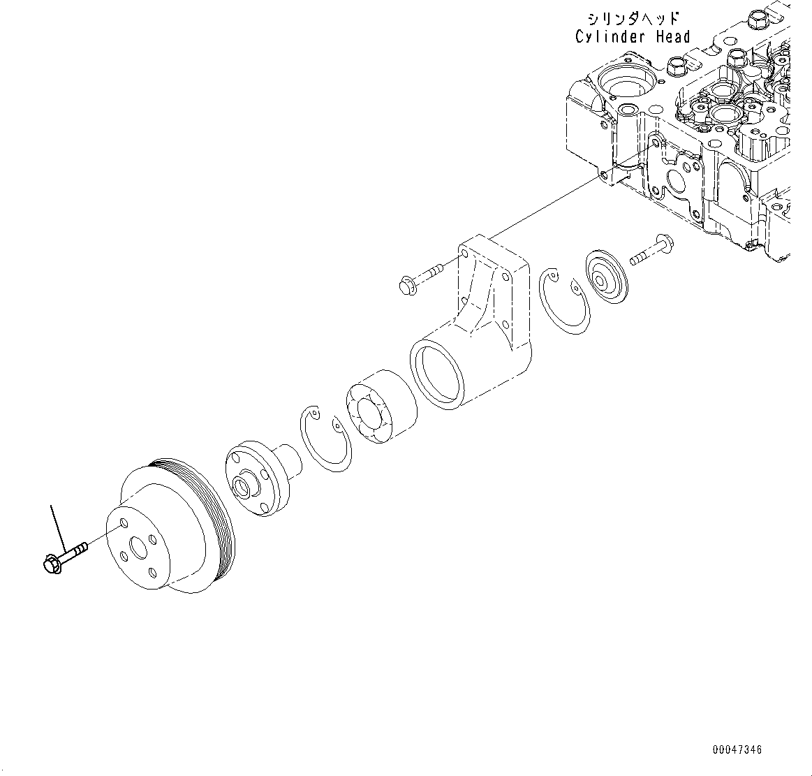 Engines Komatsu / SAA6D107E-3E S/N 26634517-UP (For WA380-8)(WA00008H) / Cooling Fan Drive Mounting(E002001 : AFA20-001001)