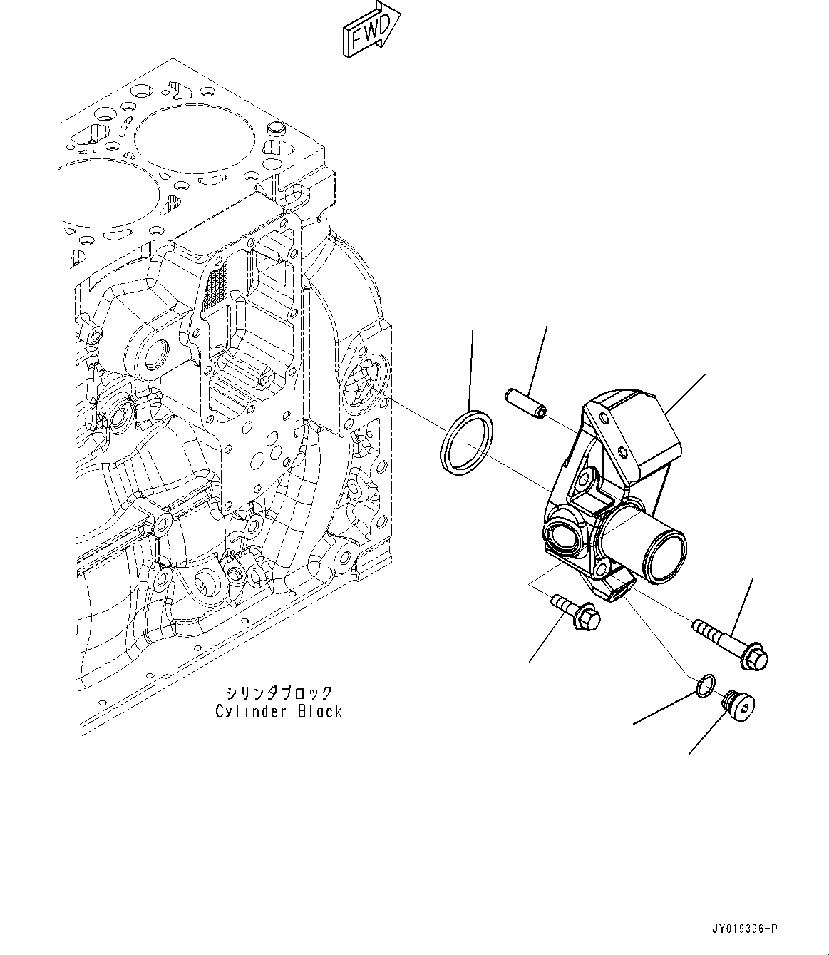 Engines Komatsu / SAA6D107E-3E S/N 26634517-UP (For WA380-8)(WA00008H) / Water Inlet Connector(E007001 : AWI10-001001)