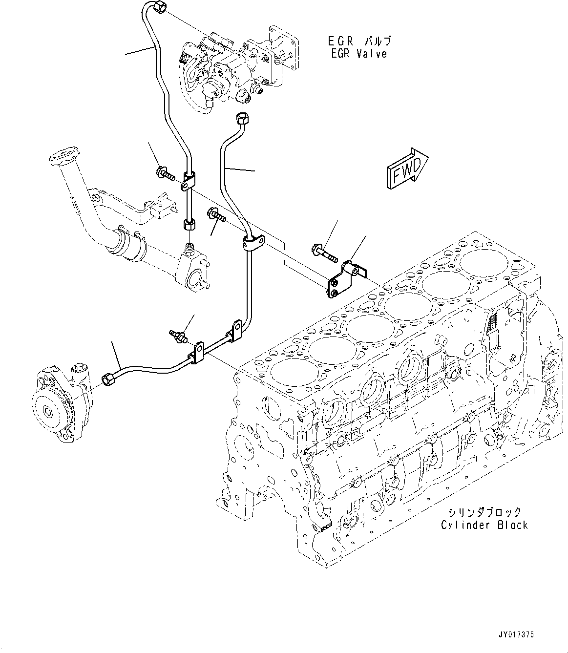 Engines Komatsu / SAA6D107E-3E S/N 26634517-UP (For WA380-8)(WA00008H) / Hydraulic Pump Piping(E010001 : AHD20-001001)