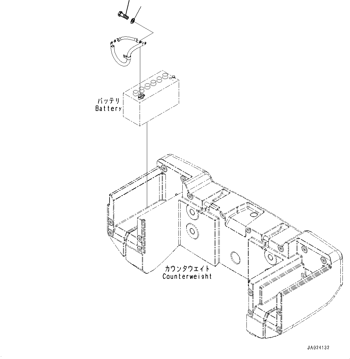 Wheel Loaders Komatsu / WA320-8 S/N H70051-UP(WA00019H) / Battery Box, without License Plate Lamp, Bolt (#..-)(E003005 : E0120-002005)