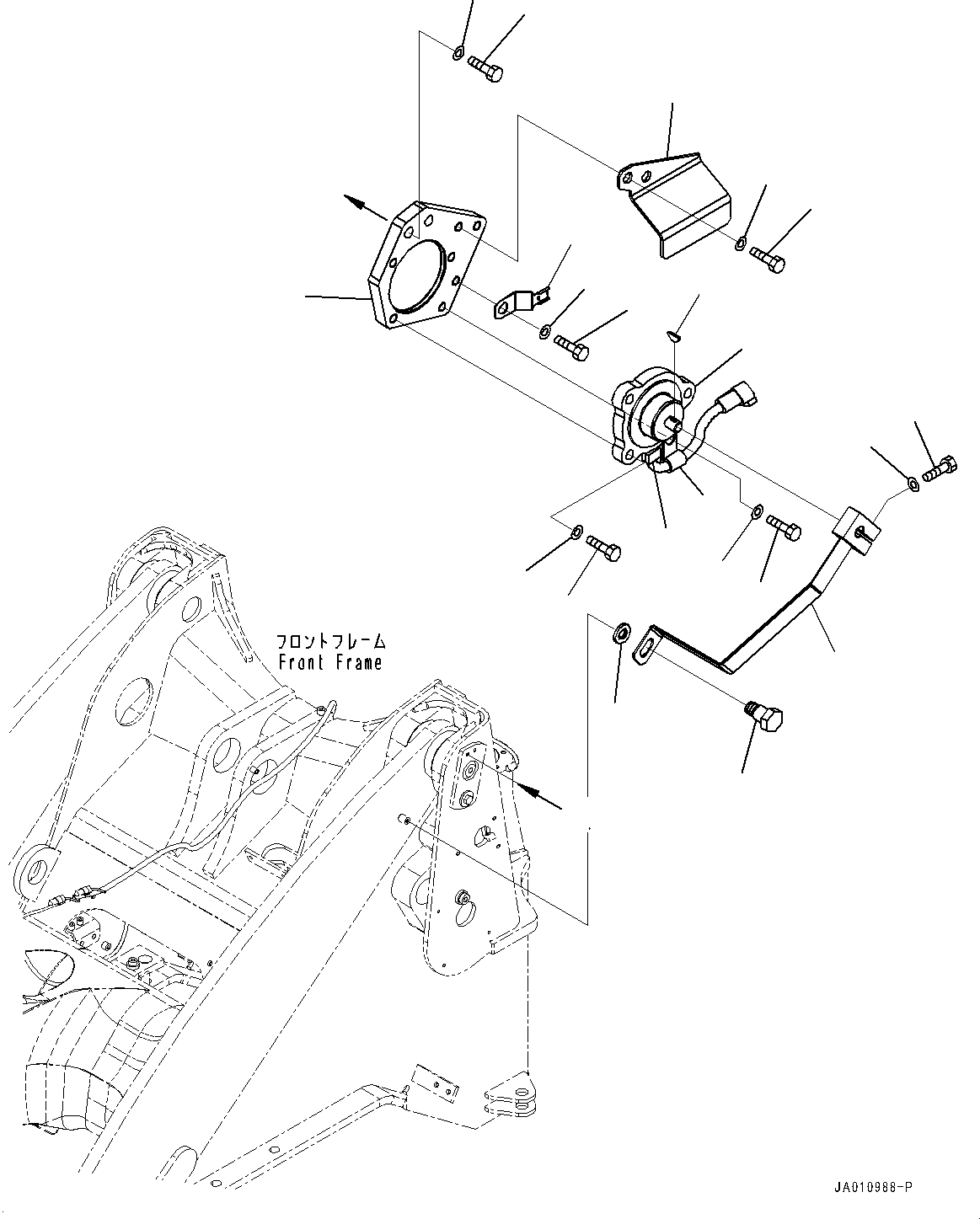 Wheel Loaders Komatsu / WA320-8 S/N H70051-UP(WA00019H) / Battery Box, with License Plate Lamp, Disconnect Switch(E004004 : E0120-003004)