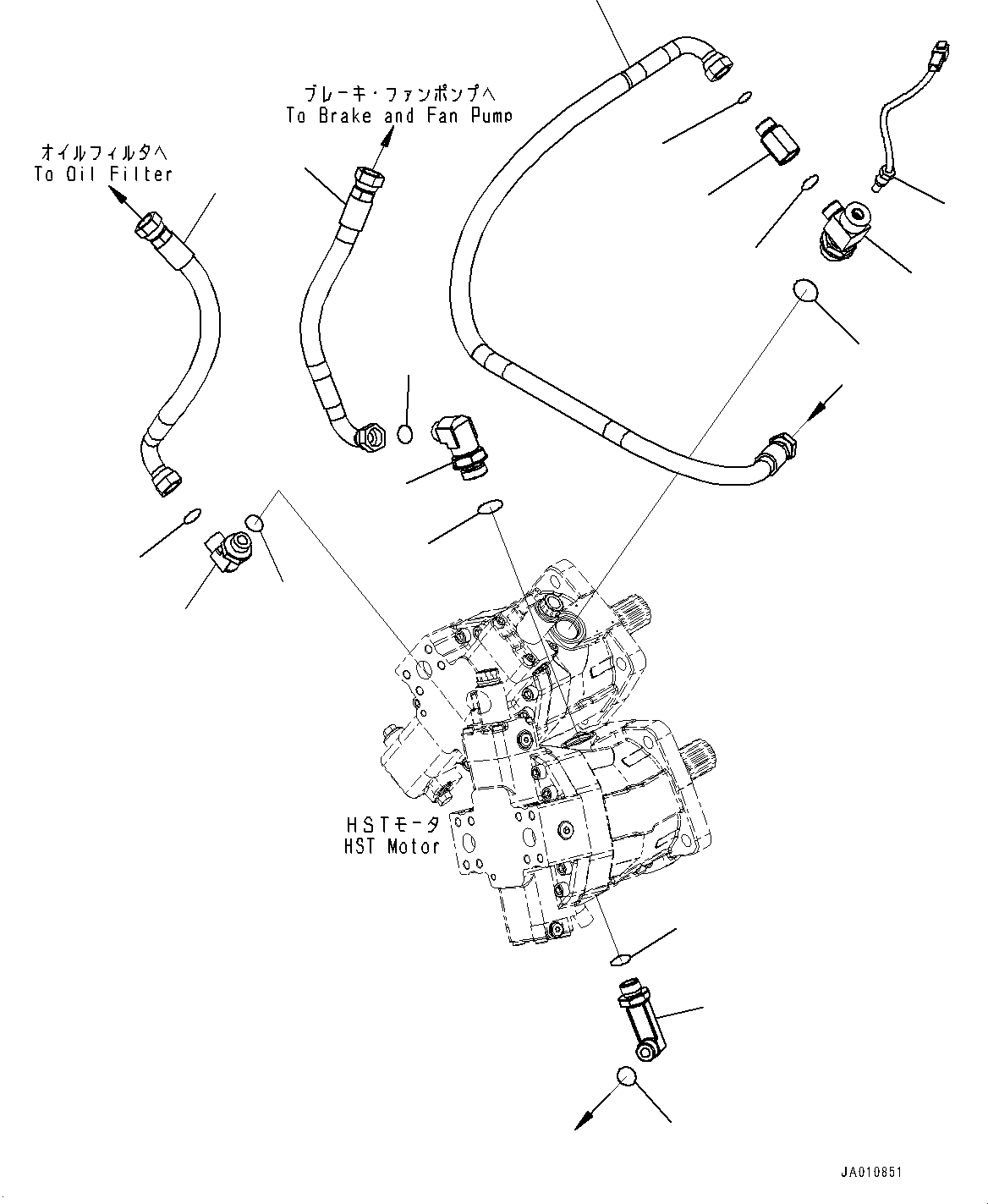 Wheel Loaders Komatsu / WA320-8 S/N H70051-UP(WA00019H) / Hydrostatic Transmission (HST) Oil Piping, Cooling Piping(F003001 : F2760-001001)