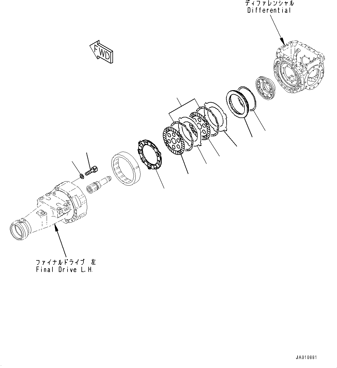 Wheel Loaders Komatsu / WA320-8 S/N H70051-UP(WA00019H) / Front Axle, without Limited Slip Differential, Brake(F005006 : F4400-001006)