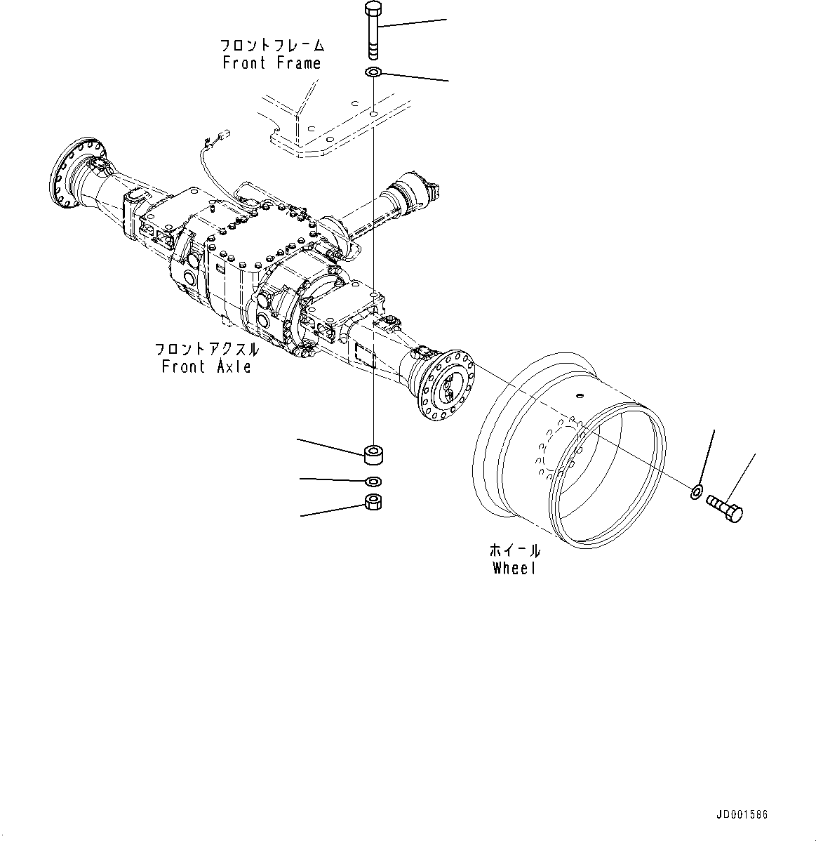 Wheel Loaders Komatsu / WA320-8 S/N H70051-UP(WA00019H) / Front Axle, with Limited Slip Differential, Mounting(F006008 : F4400-002008)