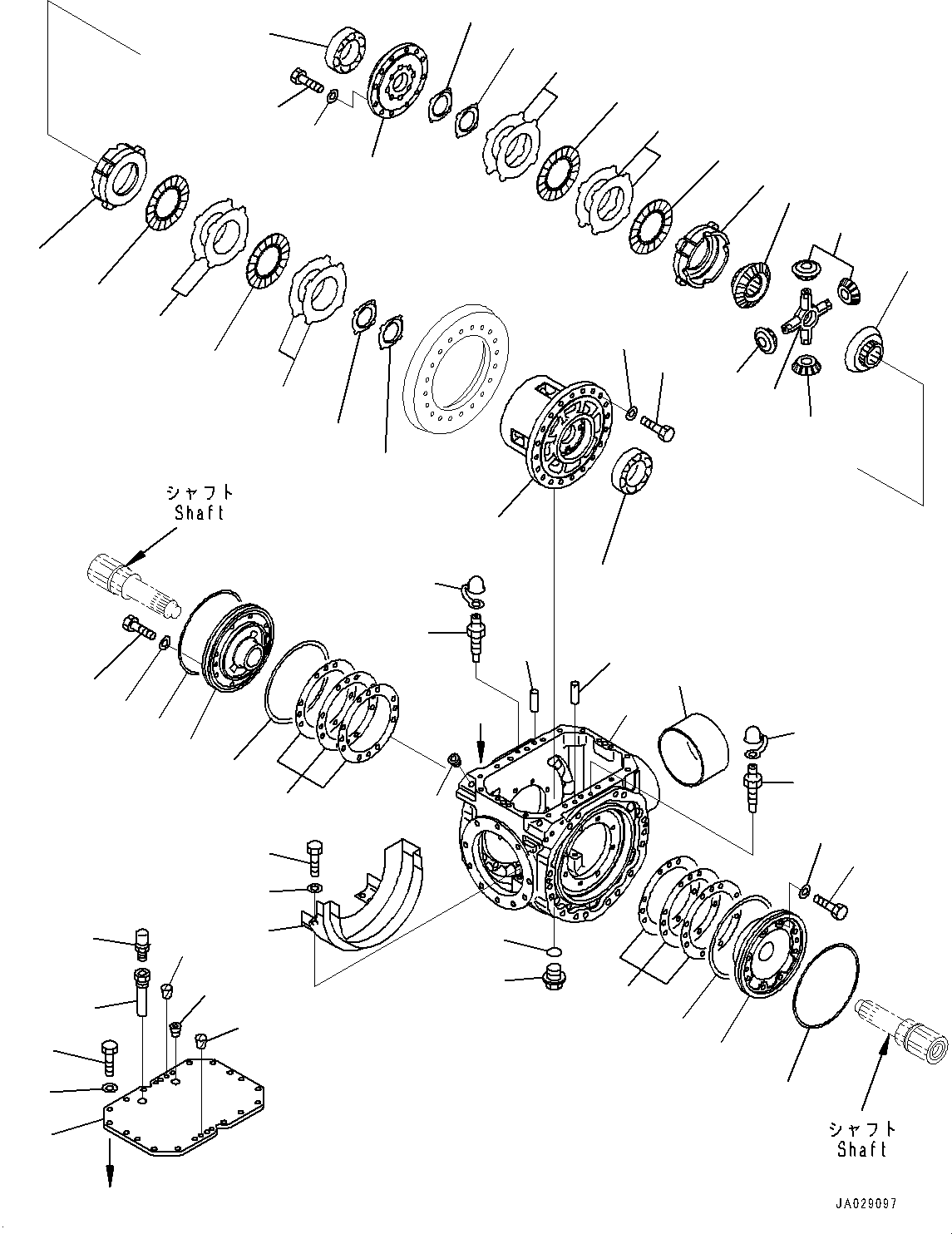 Wheel Loaders Komatsu / WA320-8 S/N H70051-UP(WA00019H) / Rear Axle, with Limited Slip Differential, Differential(F009004 : F4500-002004)