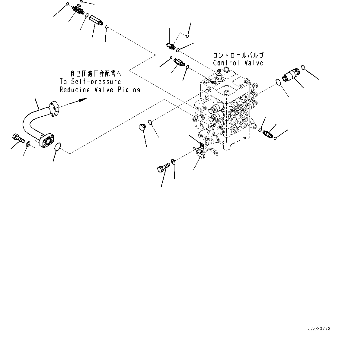 Wheel Loaders Komatsu / WA320-8 S/N H70051-UP(WA00019H) / Control Valve, without Quick Coupler, Valve Related Parts (3/3)(H002004 : H0120-001004)