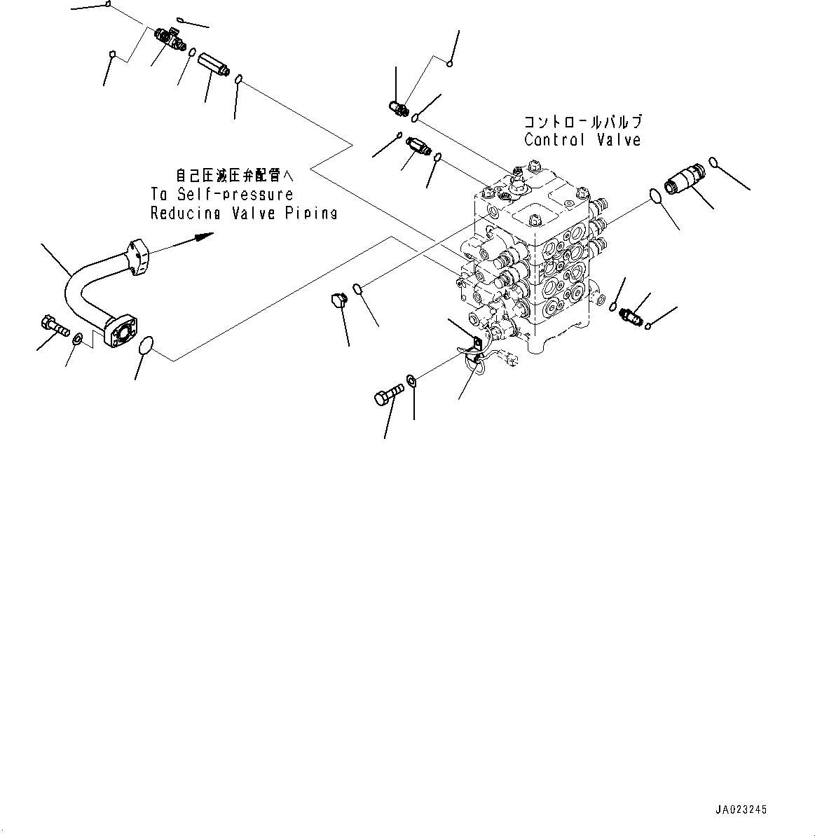 Wheel Loaders Komatsu / WA320-8 S/N H70051-UP(WA00019H) / Control Valve, with Quick Coupler, Valve Related Parts (3/3) (#H70051-H70158)(H003004 : H0120-002004)