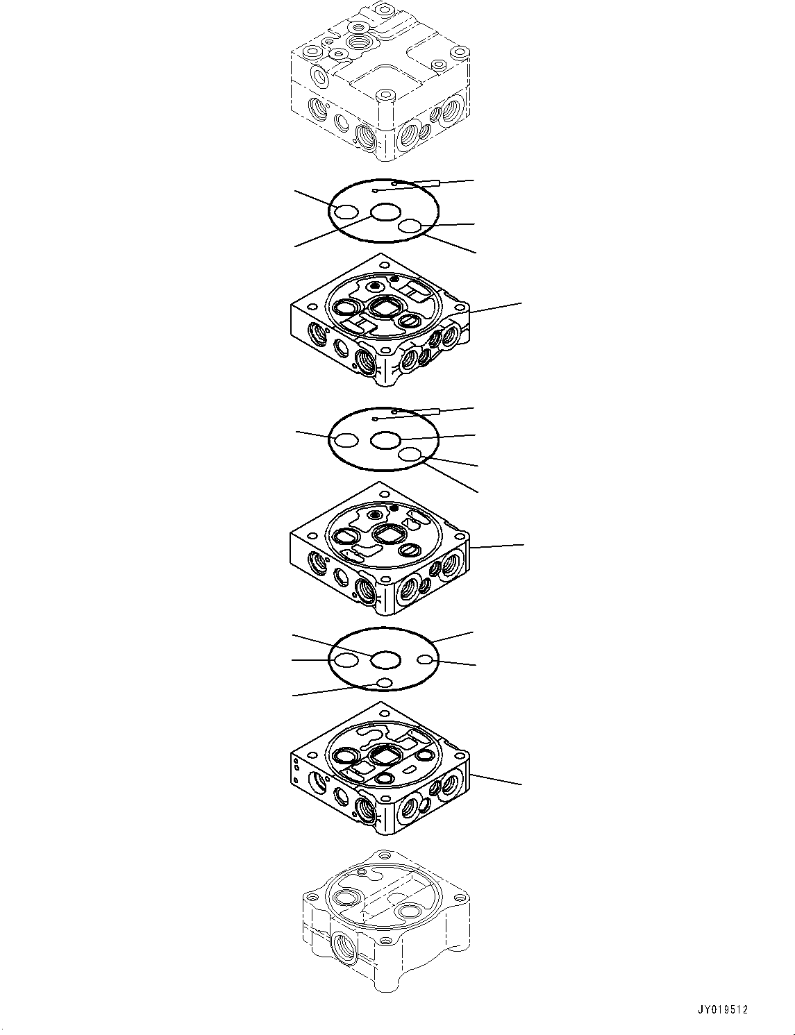 Wheel Loaders Komatsu / WA320-8 S/N H70051-UP(WA00019H) / Control Valve, with Quick Coupler, 4 Valve, Valve Mounting (#H70107-)(H005001 : H0120-004001)