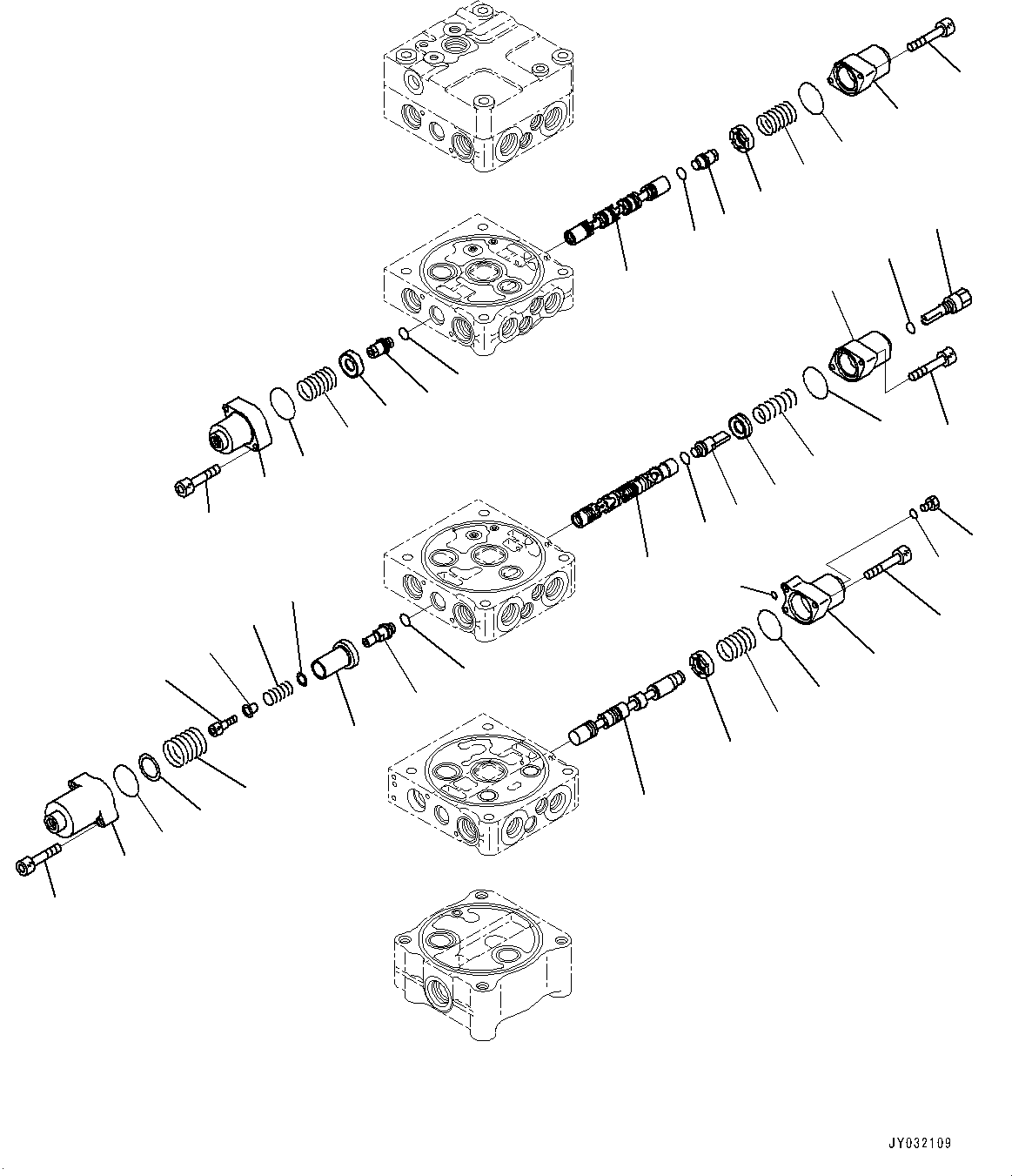 Wheel Loaders Komatsu / WA320-8 S/N H70051-UP(WA00019H) / Control Valve, with Quick Coupler, 4 Valve, Valve Related Parts (1/3) (#H70107-)(H005002 : H0120-004002)
