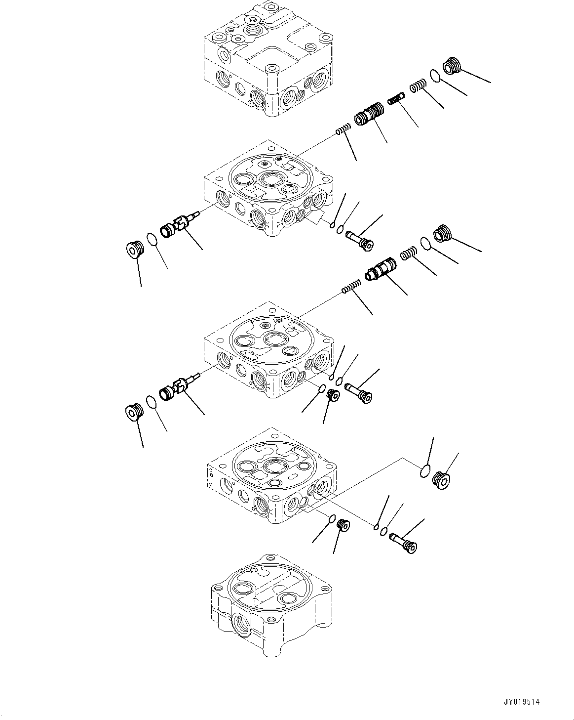 Wheel Loaders Komatsu / WA320-8 S/N H70051-UP(WA00019H) / Control Valve, with Quick Coupler, 4 Valve, Valve Related Parts (2/3) (#H70107-)(H005003 : H0120-004003)