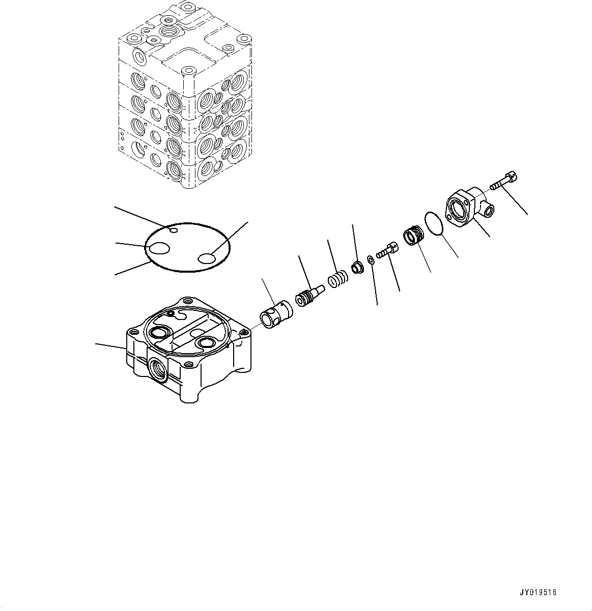 Wheel Loaders Komatsu / WA320-8 S/N H70051-UP(WA00019H) / Control Valve, with Quick Coupler, 4 Valve, Return (#H70107-)(H005005 : H0120-004005)