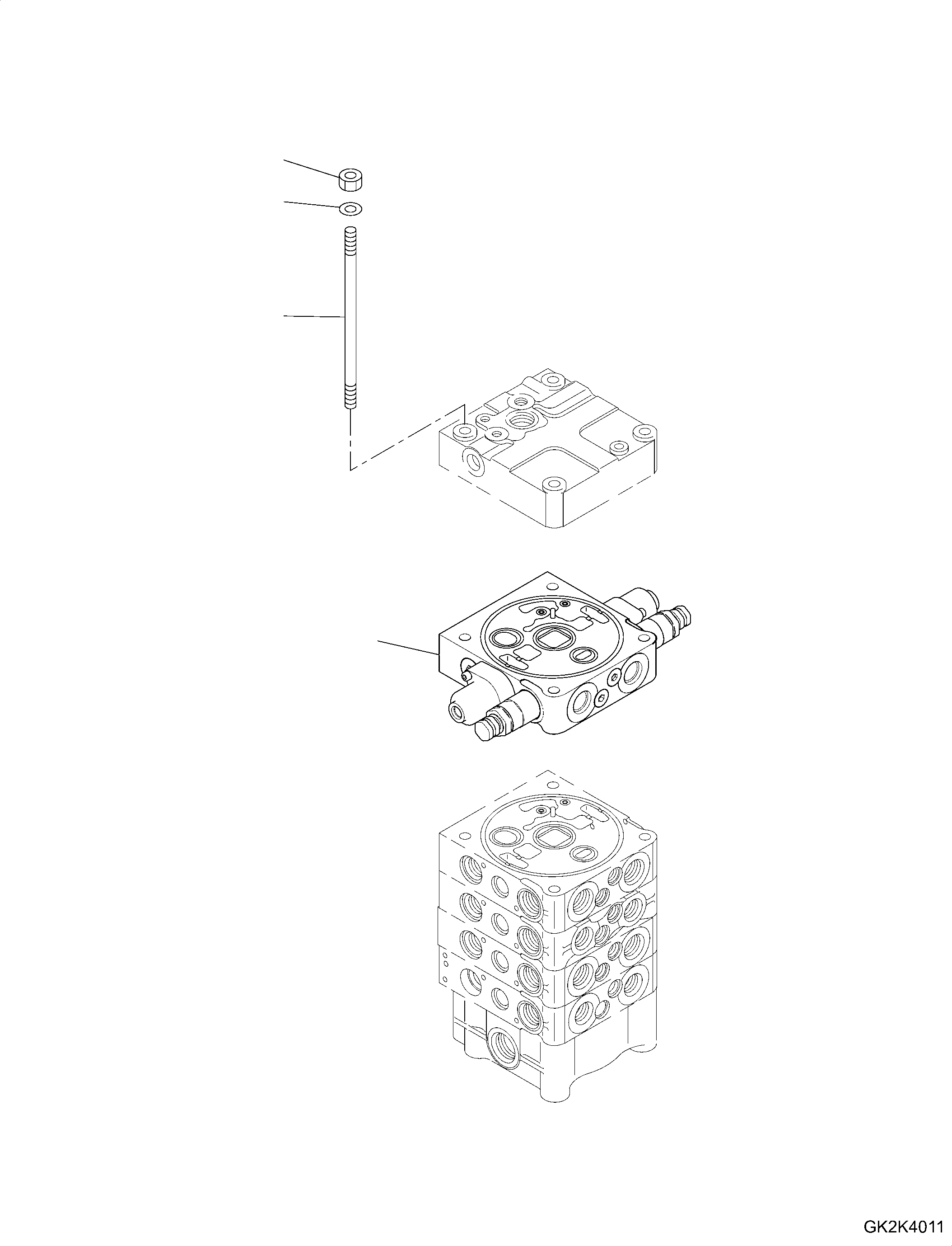 Wheel Loaders Komatsu / WA320-8 S/N H70051-UP(WA00019H) / Control Valve, with Quick Coupler, 4 Valve, Valve (#H70107-)(H005006 : H0120-004006)
