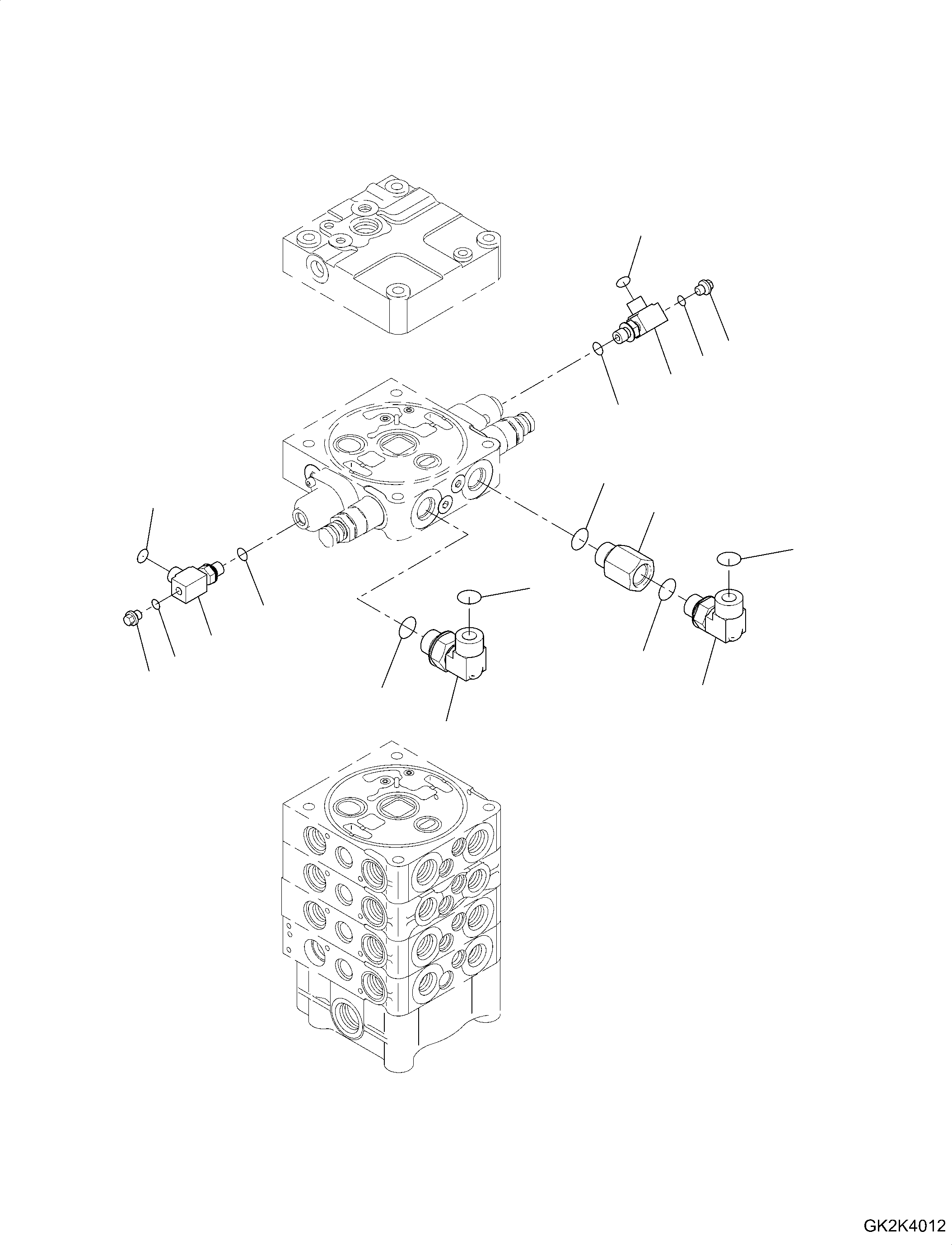 Wheel Loaders Komatsu / WA320-8 S/N H70051-UP(WA00019H) / Control Valve, with Quick Coupler, 4 Valve, PPC and Delivery Related Parts (#H70107-)(H005007 : H0120-004007)