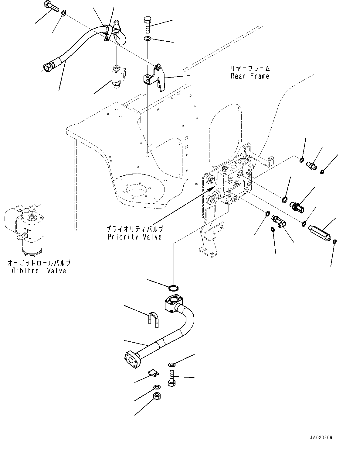 Wheel Loaders Komatsu / WA320-8 S/N H70051-UP(WA00019H) / Steering Demand Valve, Priority Valve Related Parts(H007004 : H0122-001004)