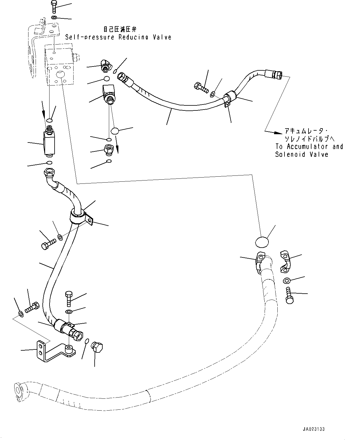 Wheel Loaders Komatsu / WA320-8 S/N H70051-UP(WA00019H) / Hydraulic Piping, with Loading Boom, with Quick Coupler, with Boom Piping, Delivery Piping (#H70051-H70073)(H017003 : H4200-007003)