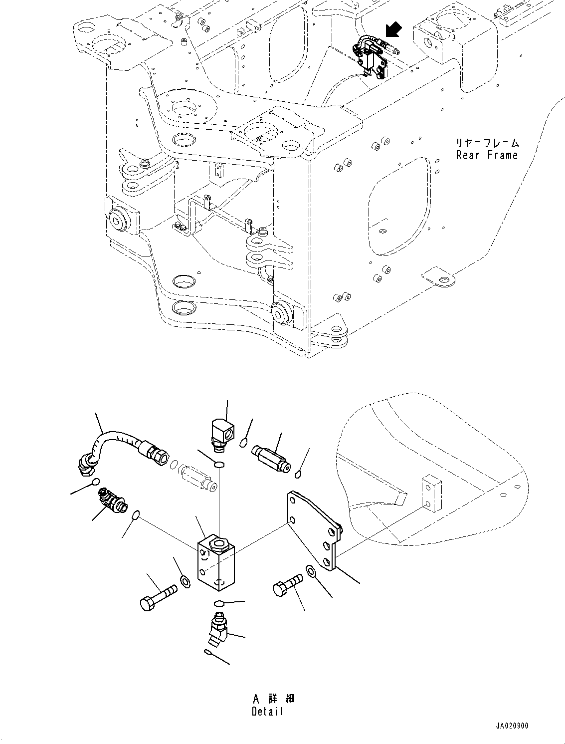 Wheel Loaders Komatsu / WA320-8 S/N H70051-UP(WA00019H) / Hydraulic Piping, with Quick Coupler, without Boom Piping, Shuttle Valve (2/3) (#H70051-)(H012011 : H4200-002011)