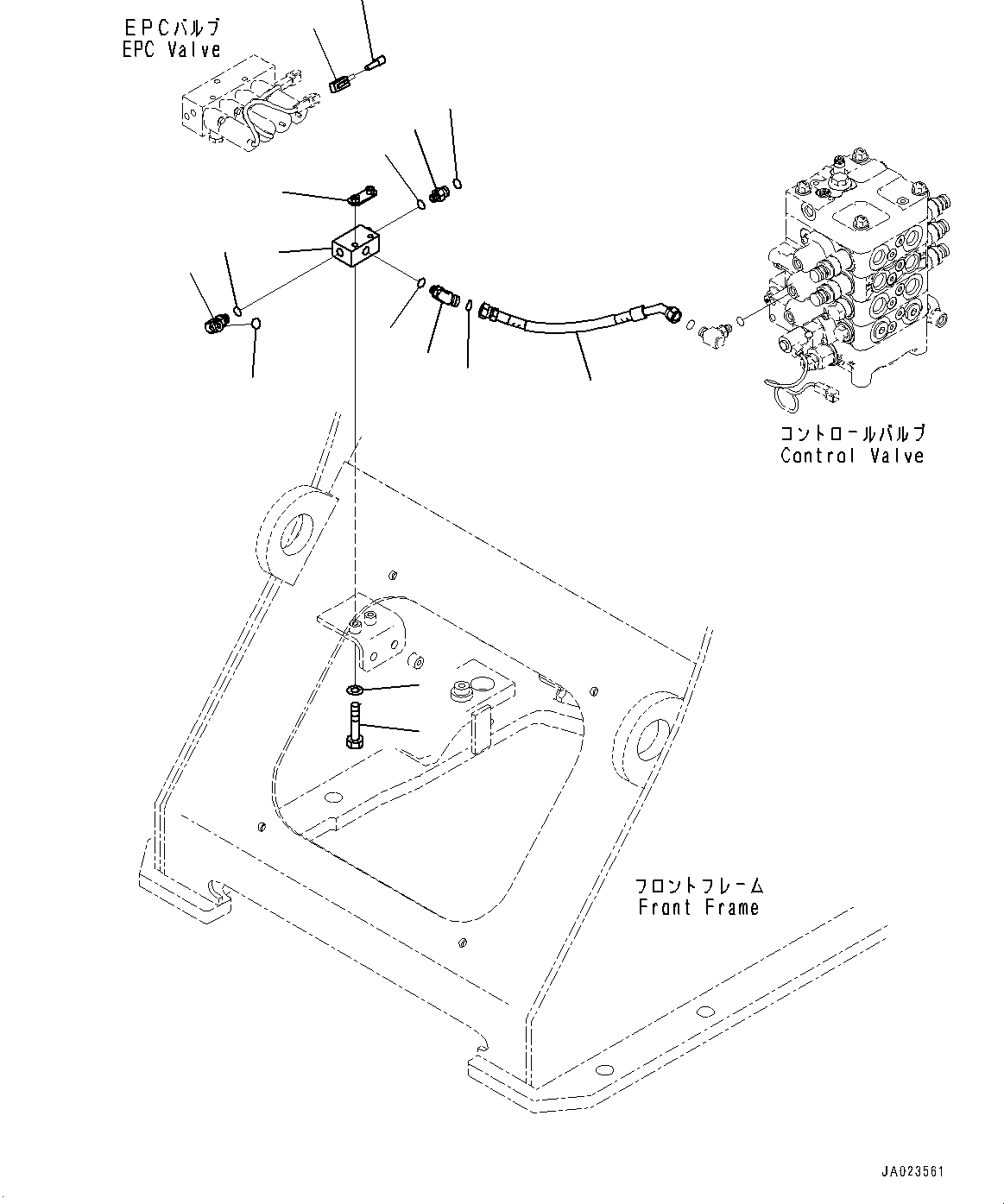 Wheel Loaders Komatsu / WA320-8 S/N H70051-UP(WA00019H) / Hydraulic Piping, with Quick Coupler, without Boom Piping, Shuttle Valve (3/3) (#H70051-)(H012017 : H4200-002017)