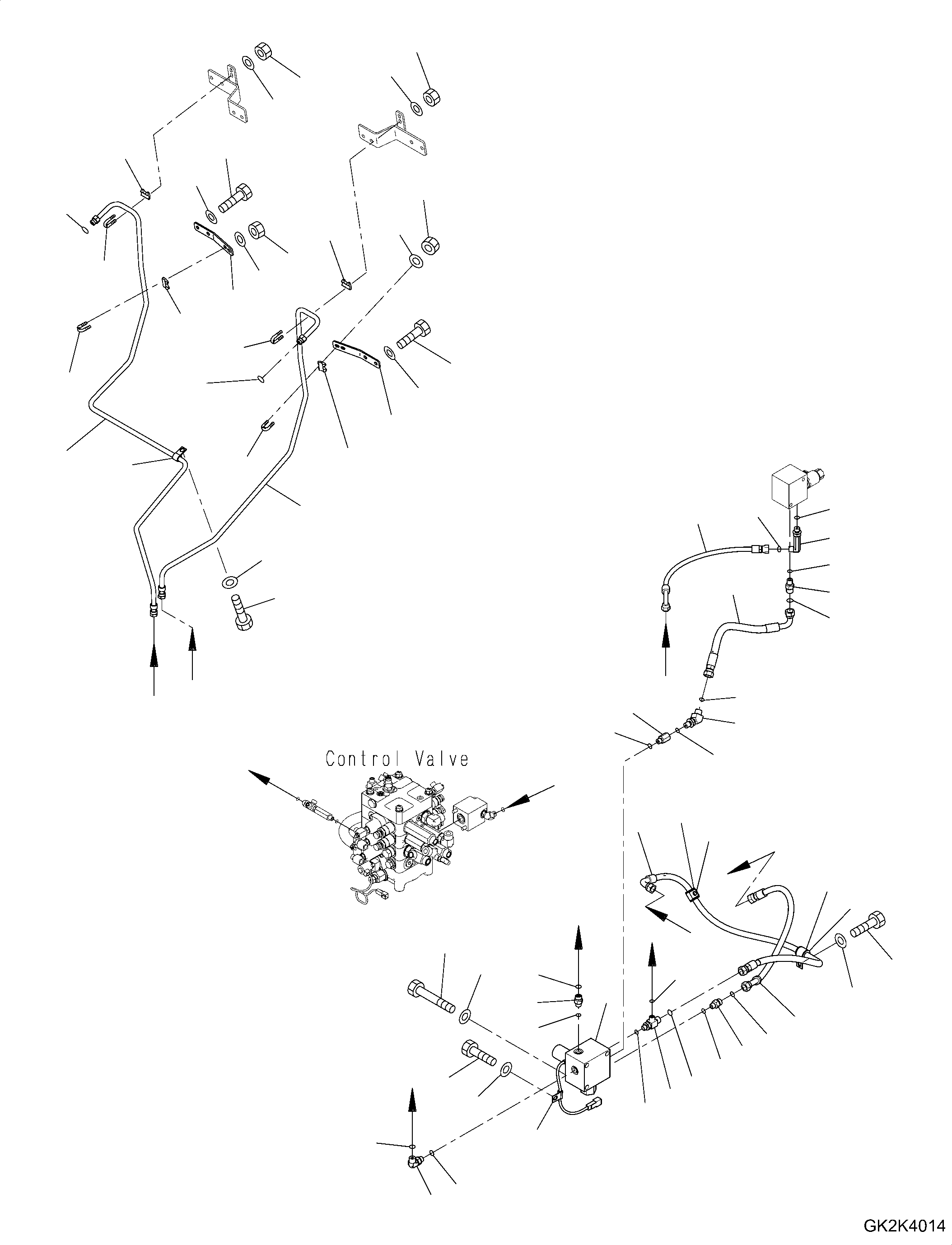 Wheel Loaders Komatsu / WA320-8 S/N H70051-UP(WA00019H) / Hydraulic Piping, with Quick Coupler, without Boom Piping, Solenoid Valve (#H70051-H70158)(H012019 : H4200-002019)