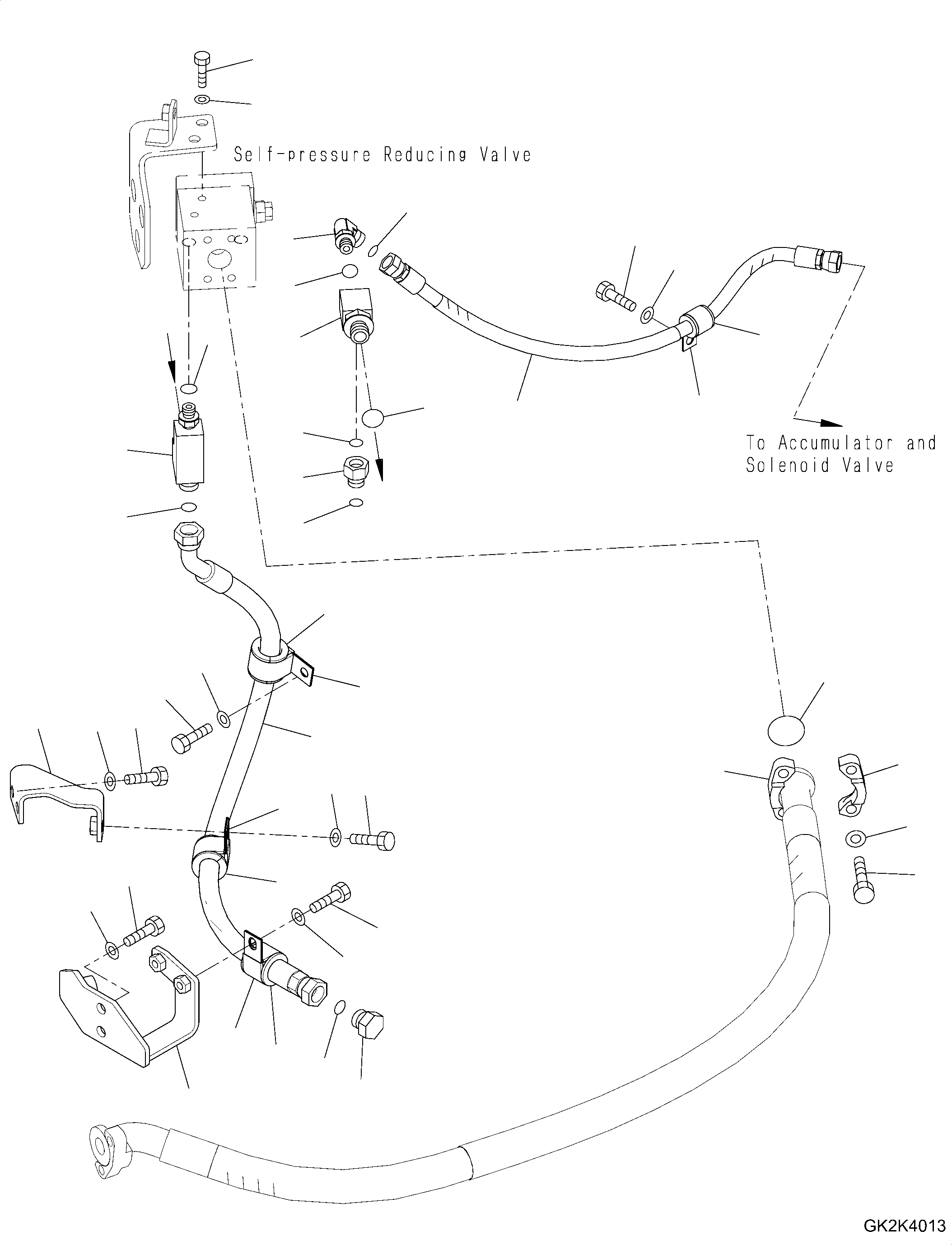 Wheel Loaders Komatsu / WA320-8 S/N H70051-UP(WA00019H) / Hydraulic Piping, without Quick Coupler, with Boom Piping, Delivery Piping (#H70051-H70073)(H014003 : H4200-004003)