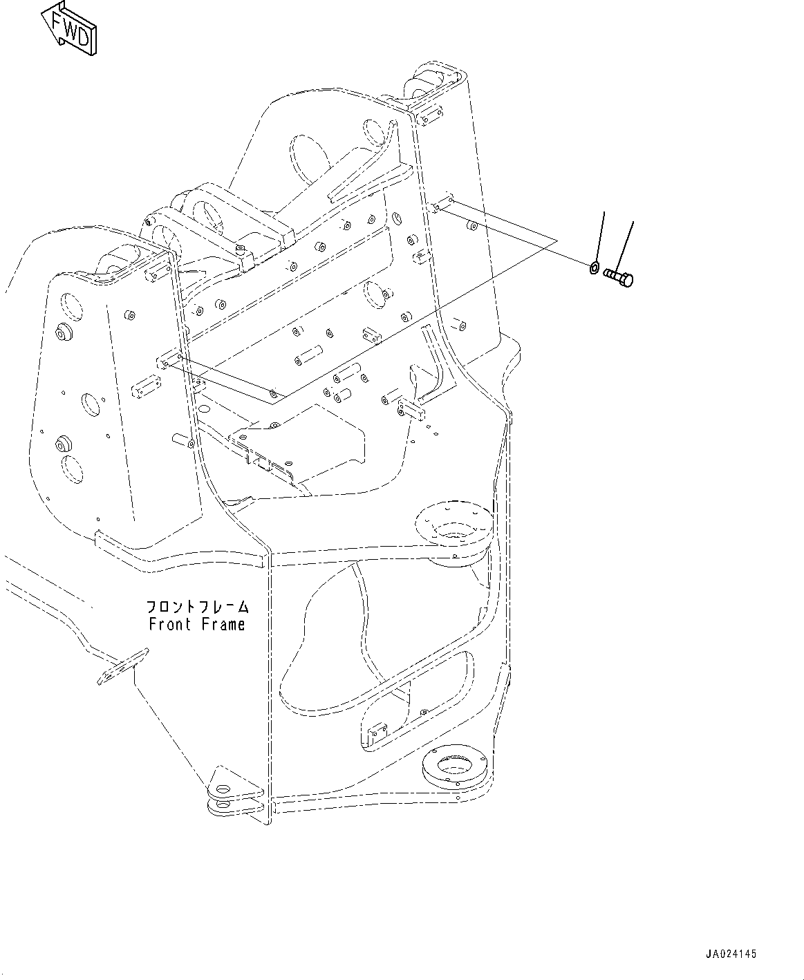 Wheel Loaders Komatsu / WA320-8 S/N H70051-UP(WA00019H) / Hydraulic Piping, with High Lift Boom, without Quick Coupler, Bolt (1/2)(H026020 : H4200-016019)