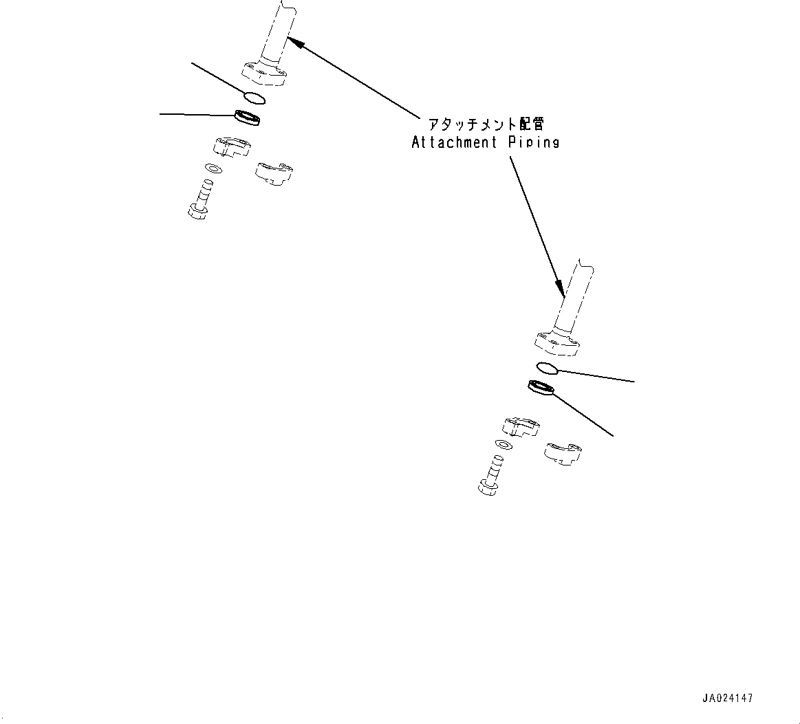 Wheel Loaders Komatsu / WA320-8 S/N H70051-UP(WA00019H) / Hydraulic Piping, with High Lift Boom, without Quick Coupler, Flange(H026021 : H4200-016020)