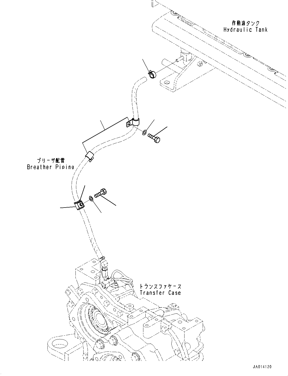 Wheel Loaders Komatsu / WA320-8 S/N H70051-UP(WA00019H) / Hydraulic Piping, with High Lift Boom, without Quick Coupler, Breather Hose Mounting(H026022 : H4200-016021)