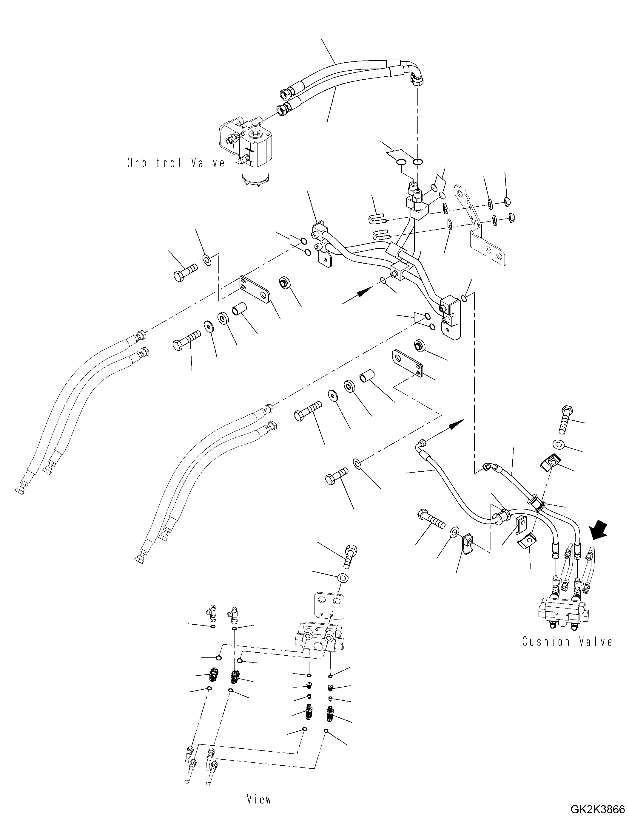Wheel Loaders Komatsu / WA320-8 S/N H70051-UP(WA00019H) / Hydraulic Piping, with High Lift Boom, with Quick Coupler, without Boom Piping, Delivery Piping (#H70051-H70073)(H023003 : H4200-013003)