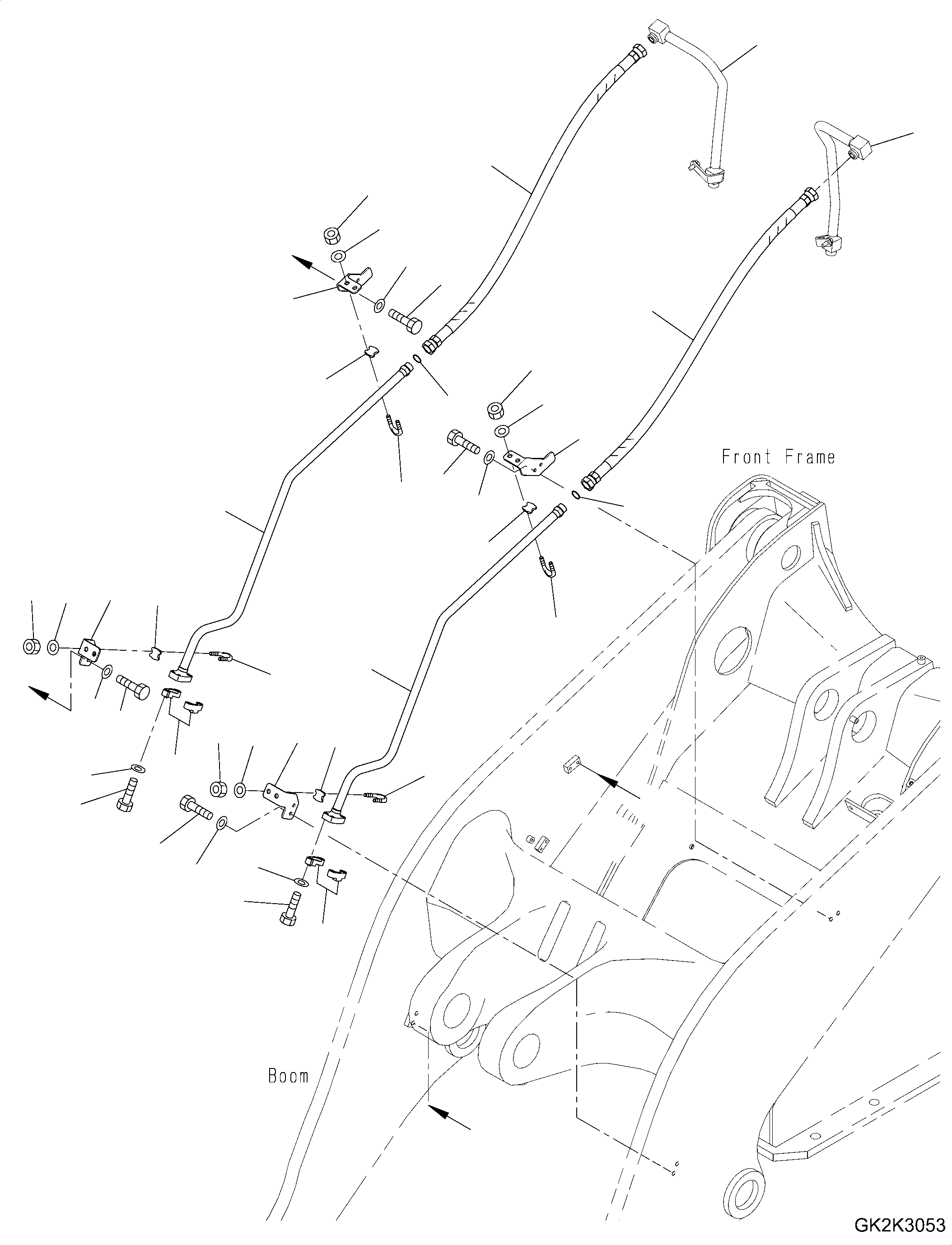 Wheel Loaders Komatsu / WA320-8 S/N H70051-UP(WA00019H) / Hydraulic Piping, with High Lift Boom, without Quick Coupler, Bolt (2/2)(H026023 : H4200-016022)