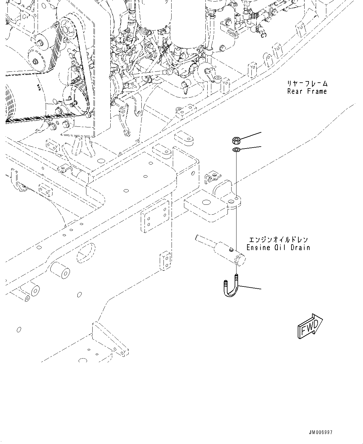 Wheel Loaders Komatsu / WA500-8E0 S/N H50151-UP(WA00037H) / Engine Mounting, Drain Piping(B001002 : B0100-001002)